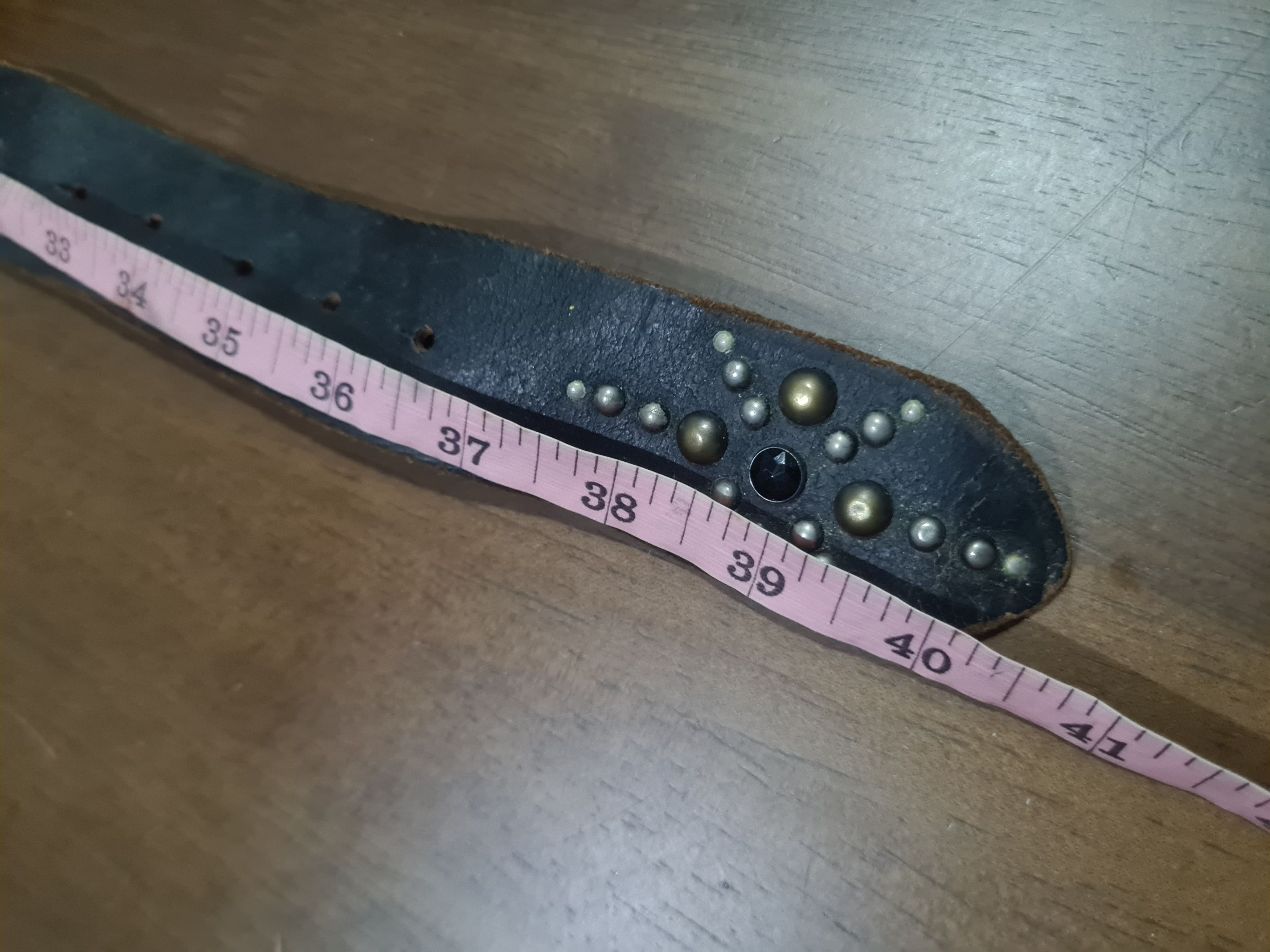 Hollywood Trading Company Custommade black studded leather belt Size 30 - 10 Thumbnail
