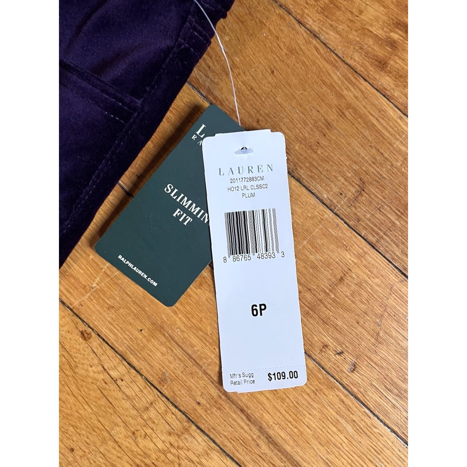 Ralph Lauren Lauren Ralph Lauren Velvet Pants Chino Women's 6P Petite Plum Purple Pants Chino Velvet Women’s 6P Purple Bohemian Preppy Style Size 28" / US 6 / IT 42 - 3 Thumbnail