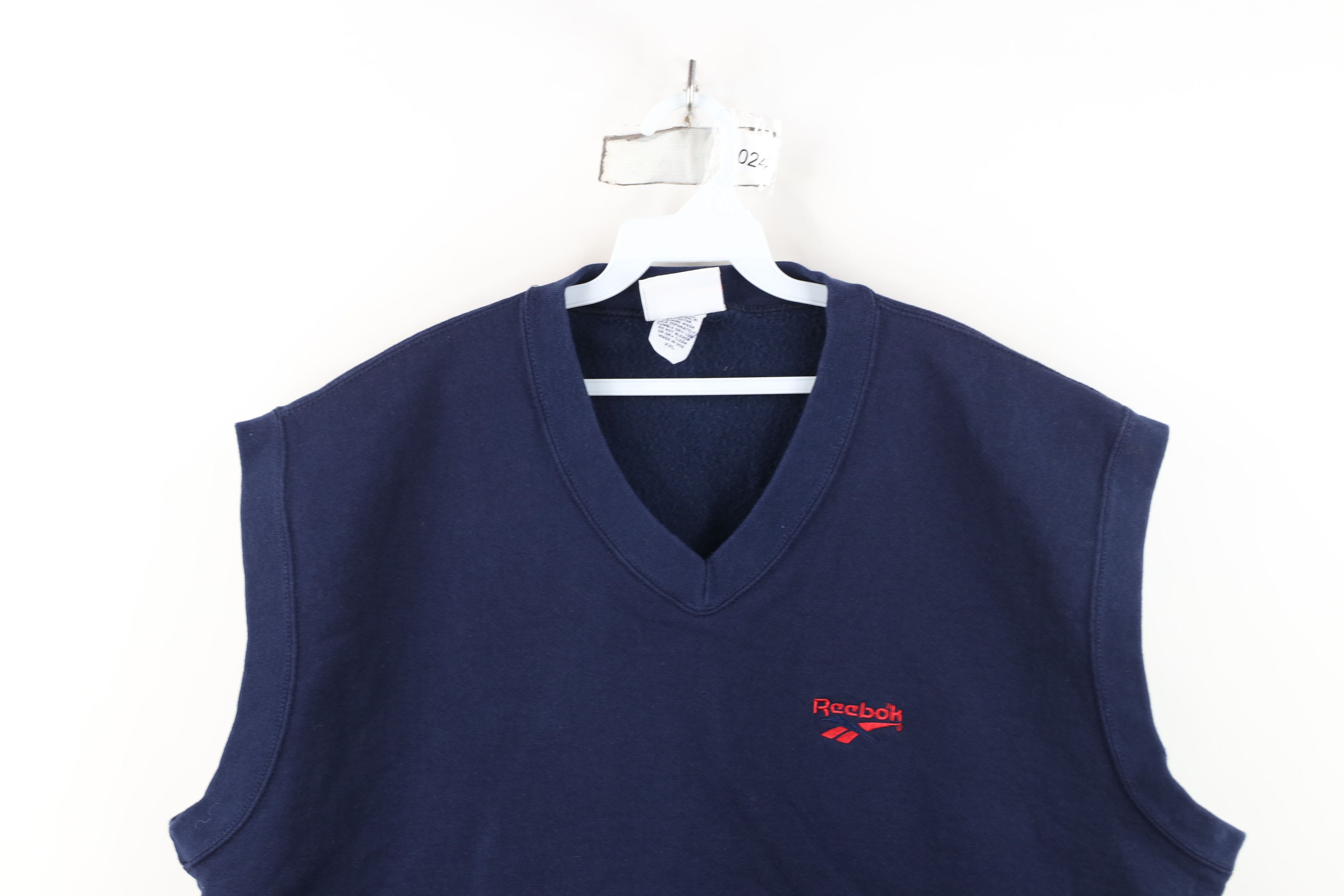 Reebok Vintage 90s Reebok Spell V-Neck Sweatshirt Vest Blue USA Size US XXL / EU 58 / 5 - 2 Thumbnail