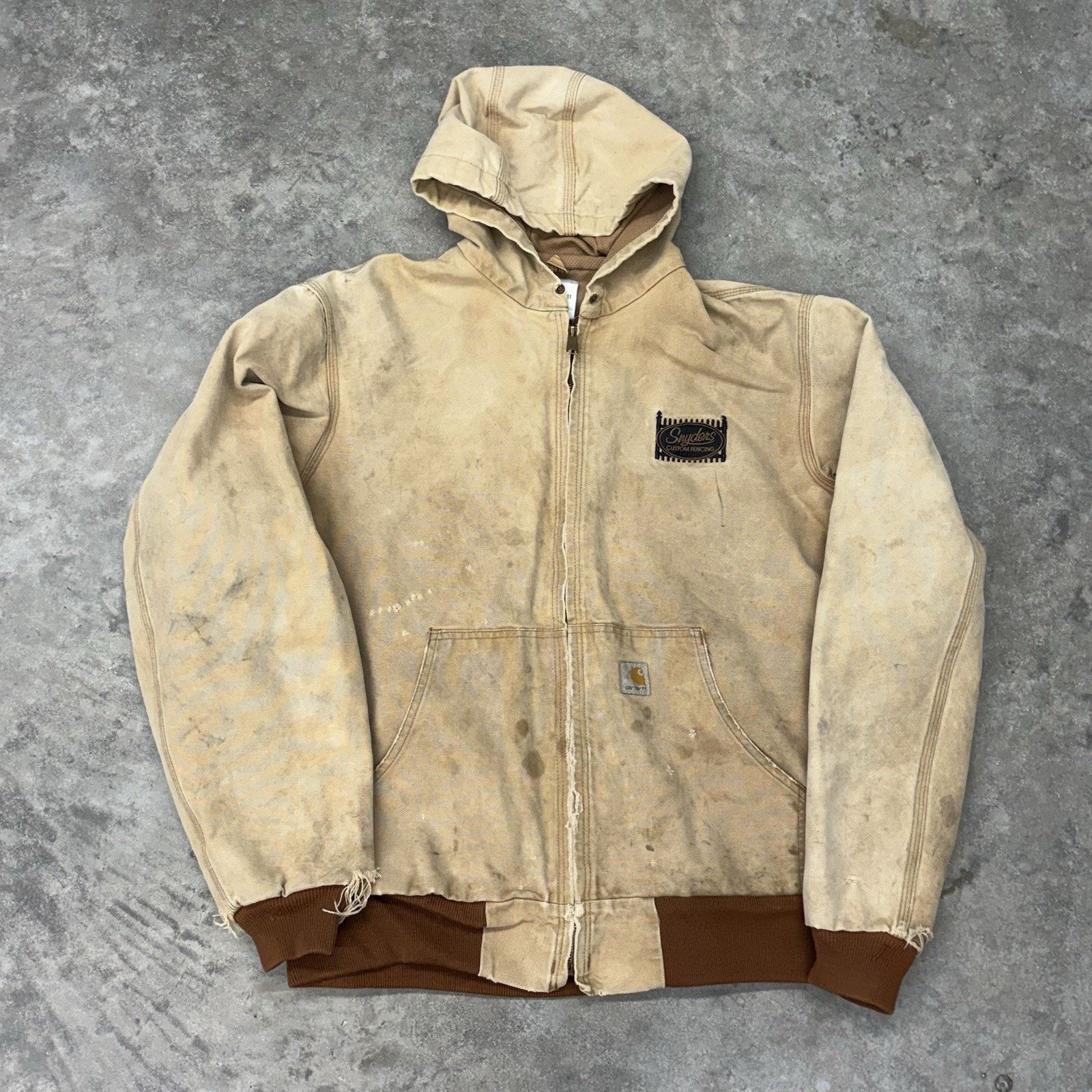 Carhartt Carhartt Tan Khaki Brown Hooded Workwear Jacket Mens L Brand Size US L / EU 52-54 / 3 - 1 Thumbnail