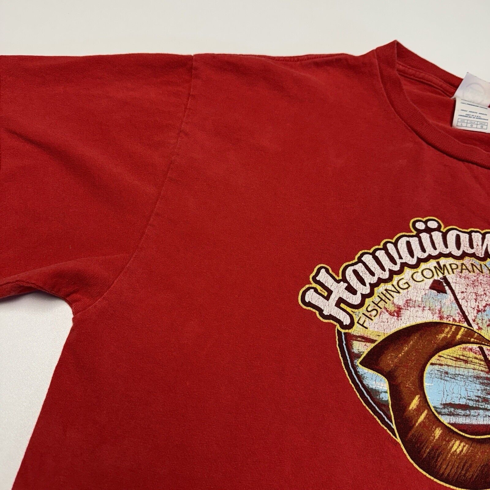 Vintage Vintage Hawaiian Fishing Company T Shirt Mens Large Red Shor Size US L / EU 52-54 / 3 - 4 Thumbnail