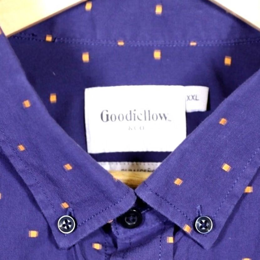 Vintage Goodfellow Co Mens Long Sleeve Button Down Shirt Purple Small Dot Print XXL Size US XXL / EU 58 / 5 - 7 Thumbnail