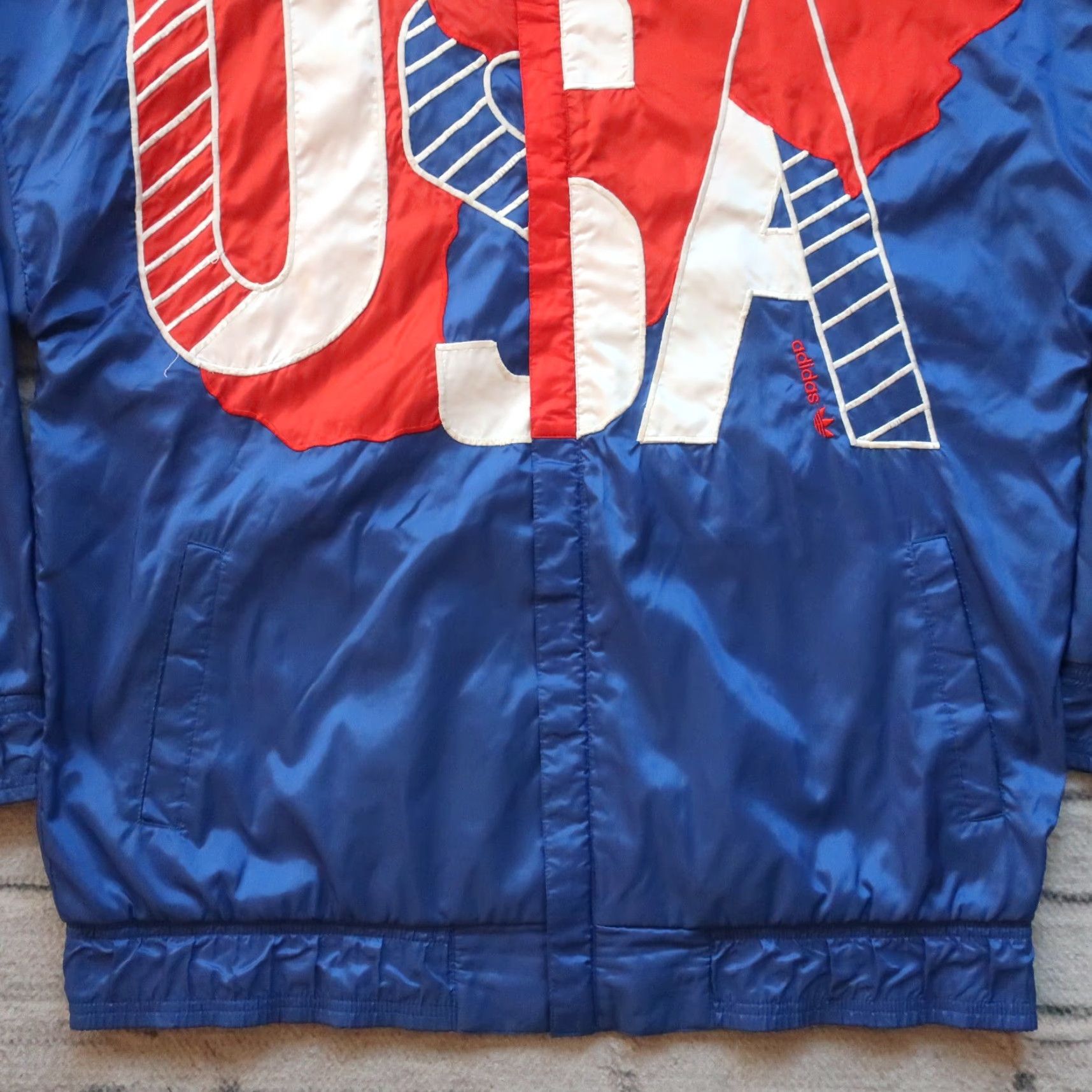 Adidas Vintage Adidas Olympics USA Jacket Large Blue - Men's Knit? Size US L / EU 52-54 / 3 - 3 Thumbnail