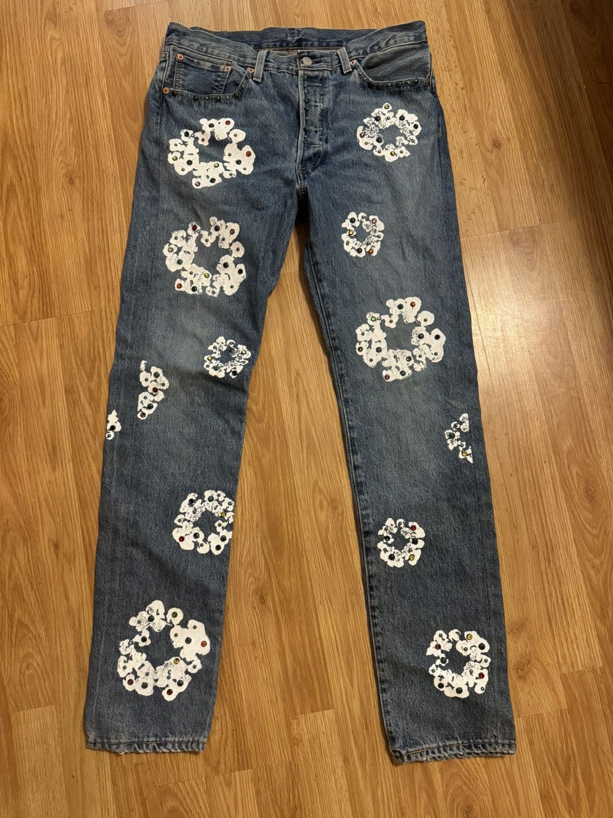 DENIM TEARS Levis x Denim Tears Rhinestone Denim 501 34x34 Size US 34 / EU 50 - 1 Thumbnail