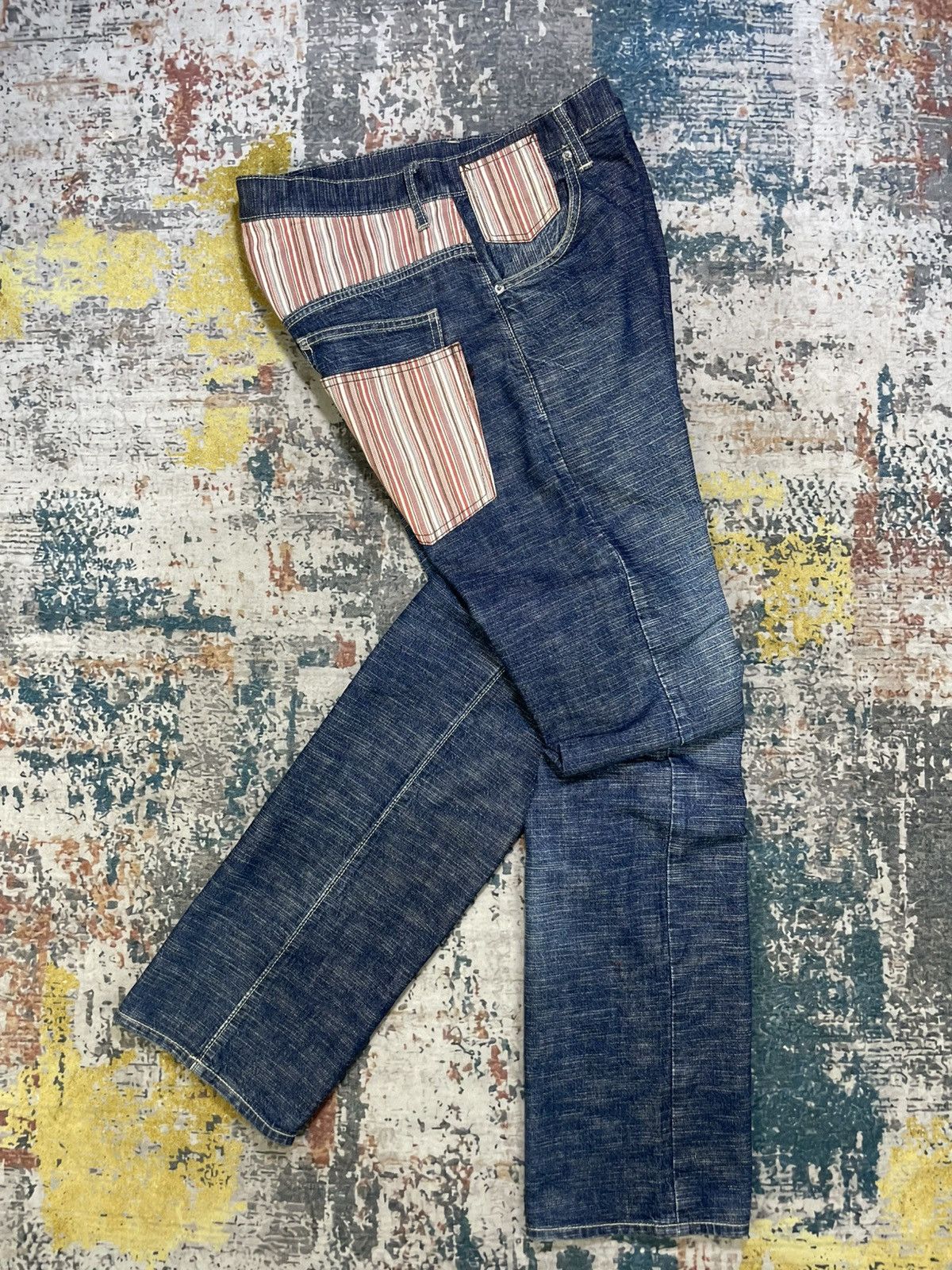 Japanese Brand Vintage Wild Khakis Patchwork Denim Jeans Size US 34 / EU 50 - 1 Thumbnail