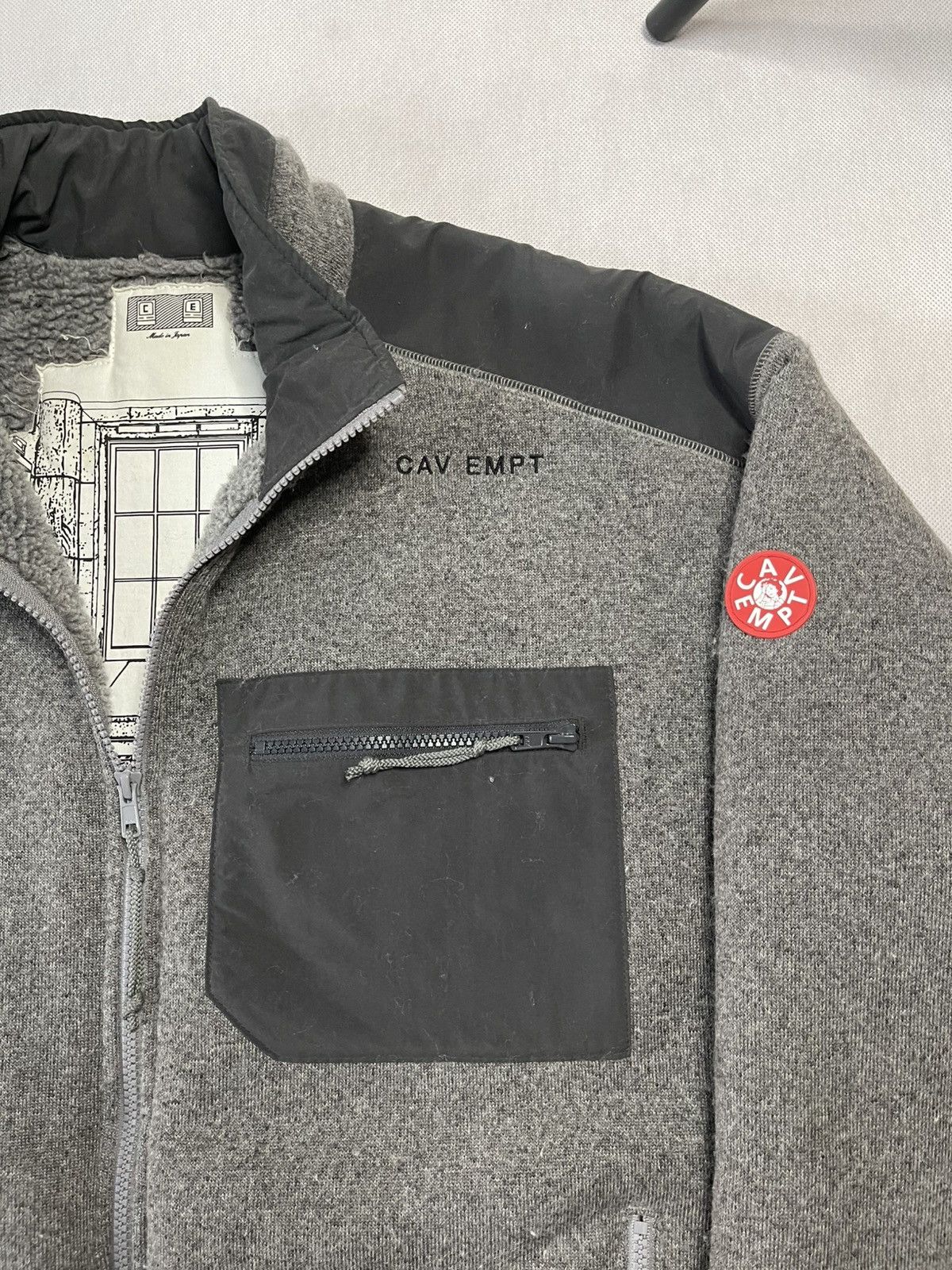 Cav Empt ‼️ SS21 Cav Empt C.E. Grey Furry Back Fleece Zip Up Jacket ‼️ Size US L / EU 52-54 / 3 - 5 Thumbnail