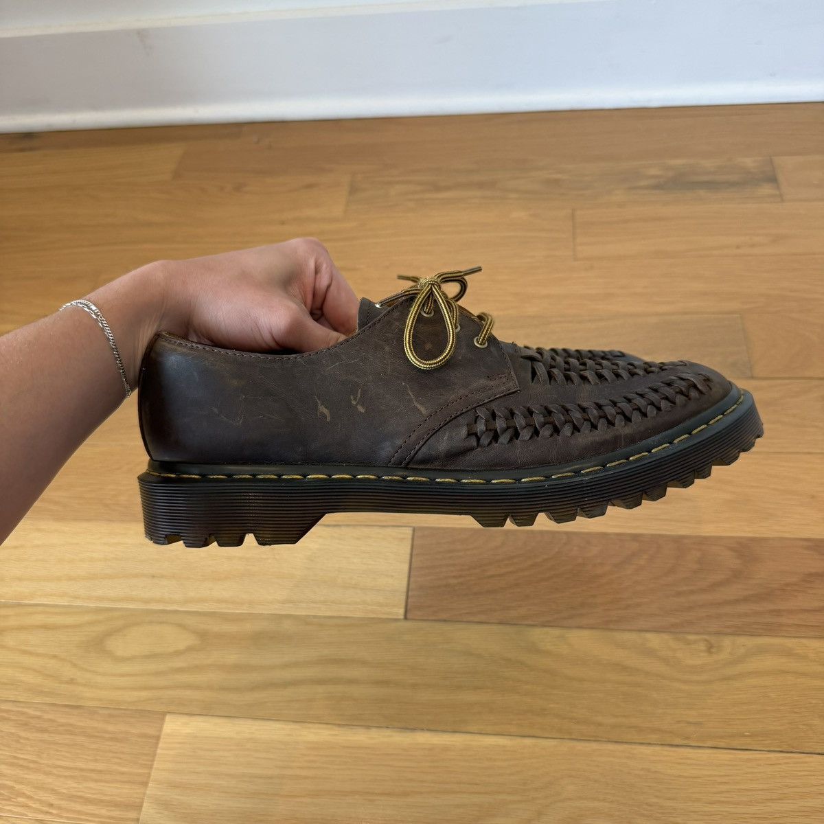 Dr. Martens Dr. Martens Ezra 3-Eye Distressed Woven Leather Oxford US 12 Size US 12 / EU 45 - 6 Thumbnail