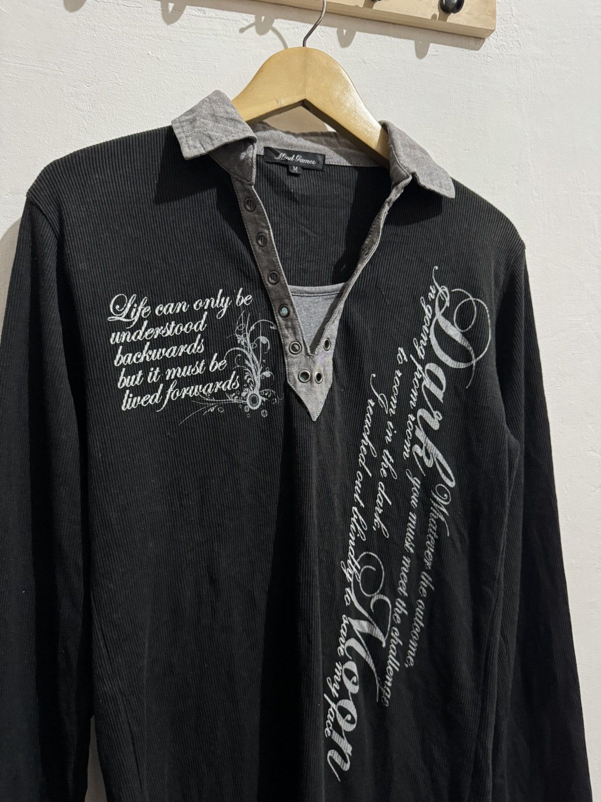 Japanese Brand MIND GAMES POEM DOUBLE LAYER KNIT TEXTURED LONGSLEEVE Size US M / EU 48-50 / 2 - 2 Thumbnail