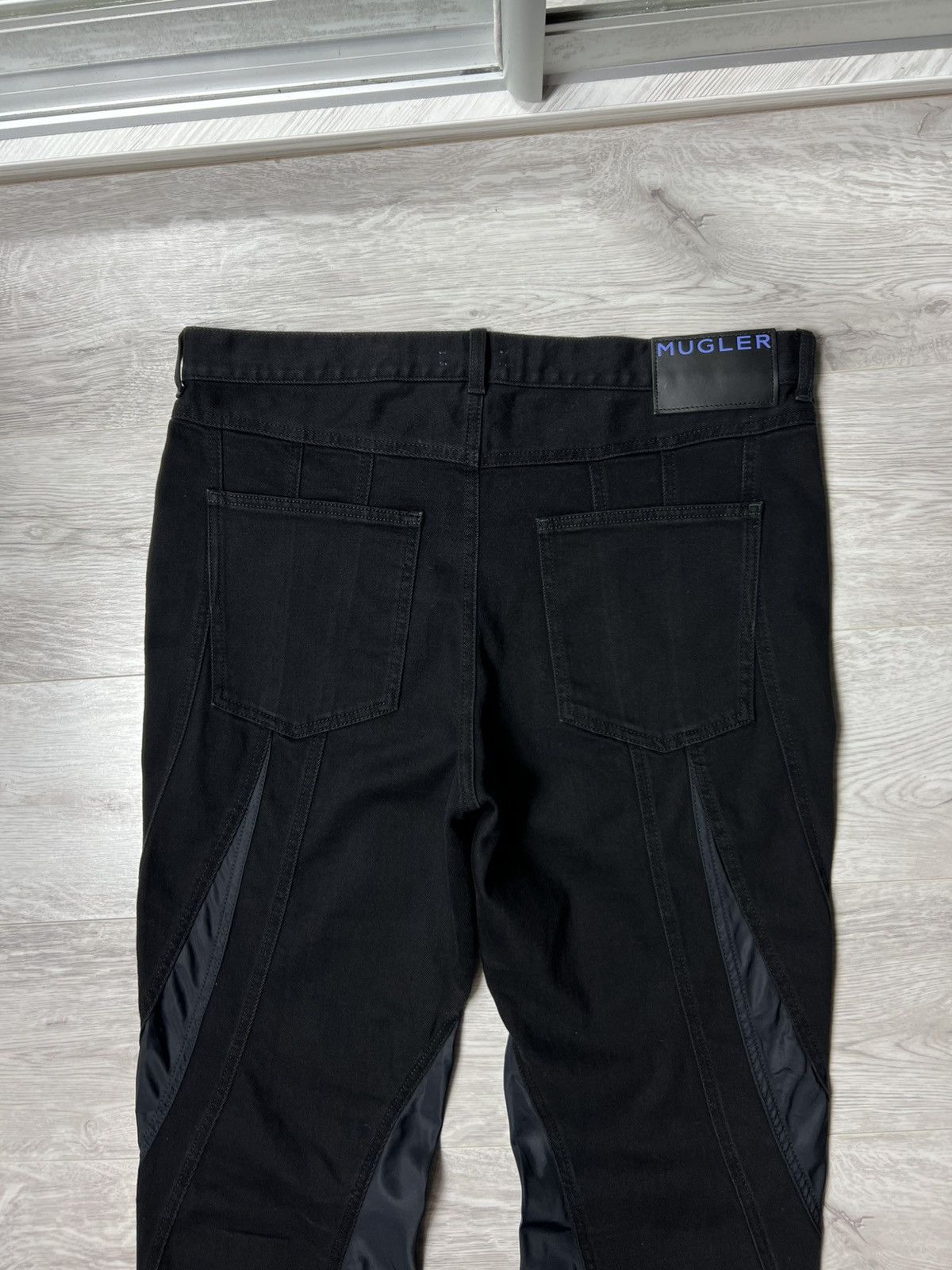 Mugler Thierry Mugler x H&M Spiral Panel Jeans Black Denim Pants HM Size US 36 / EU 52 - 12 Thumbnail
