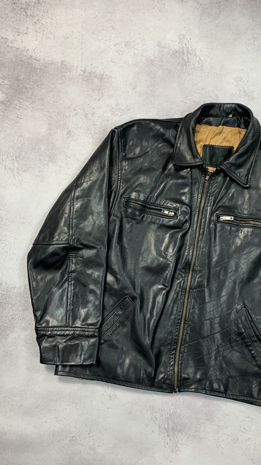 Vintage 90s Vintage Grunge Biker Leather Jacket Size US XL / EU 56 / 4 - 2 Thumbnail