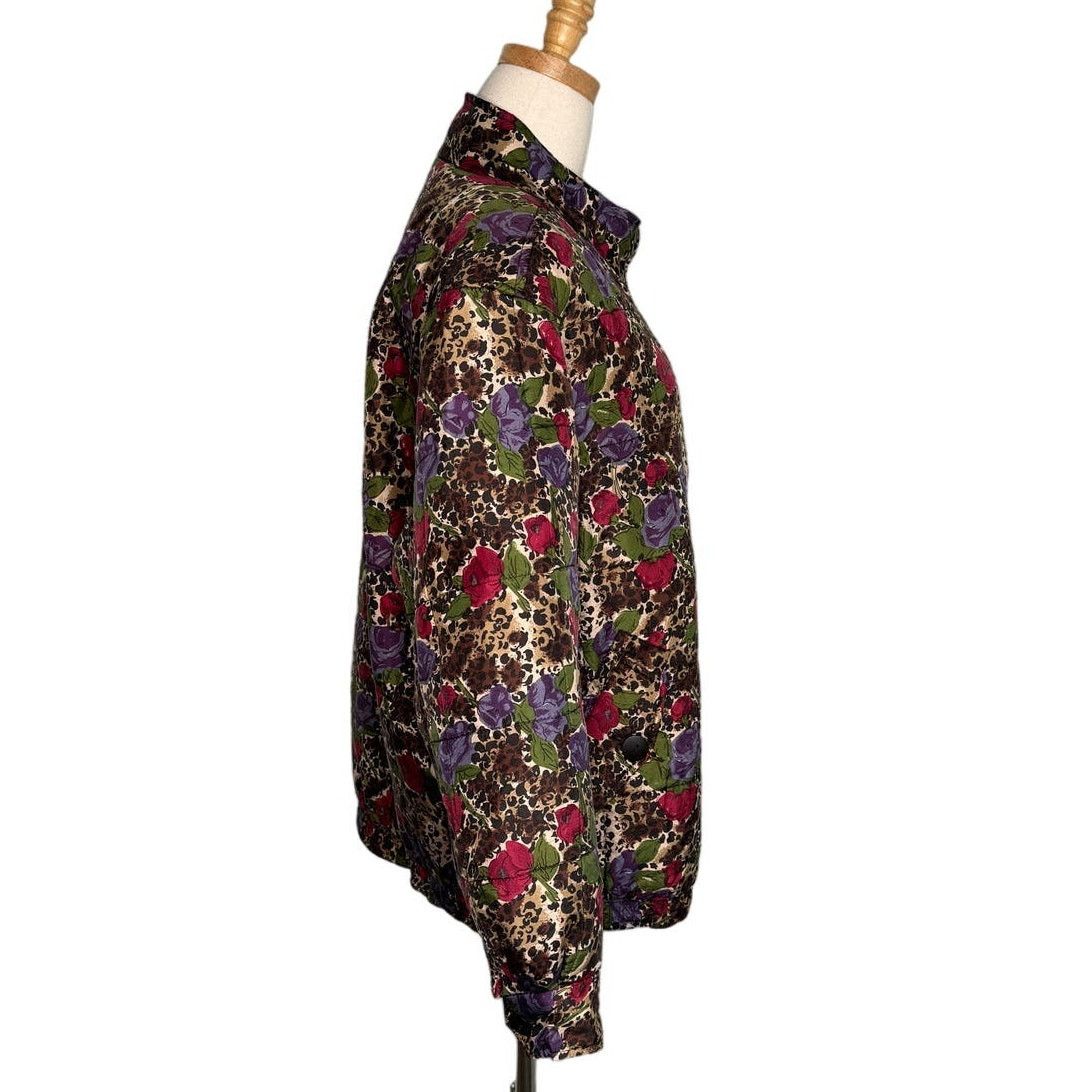 Vintage Vintage 100% silk rose floral animal print bomber jacket M Size M / US 6-8 / IT 42-44 - 6 Thumbnail