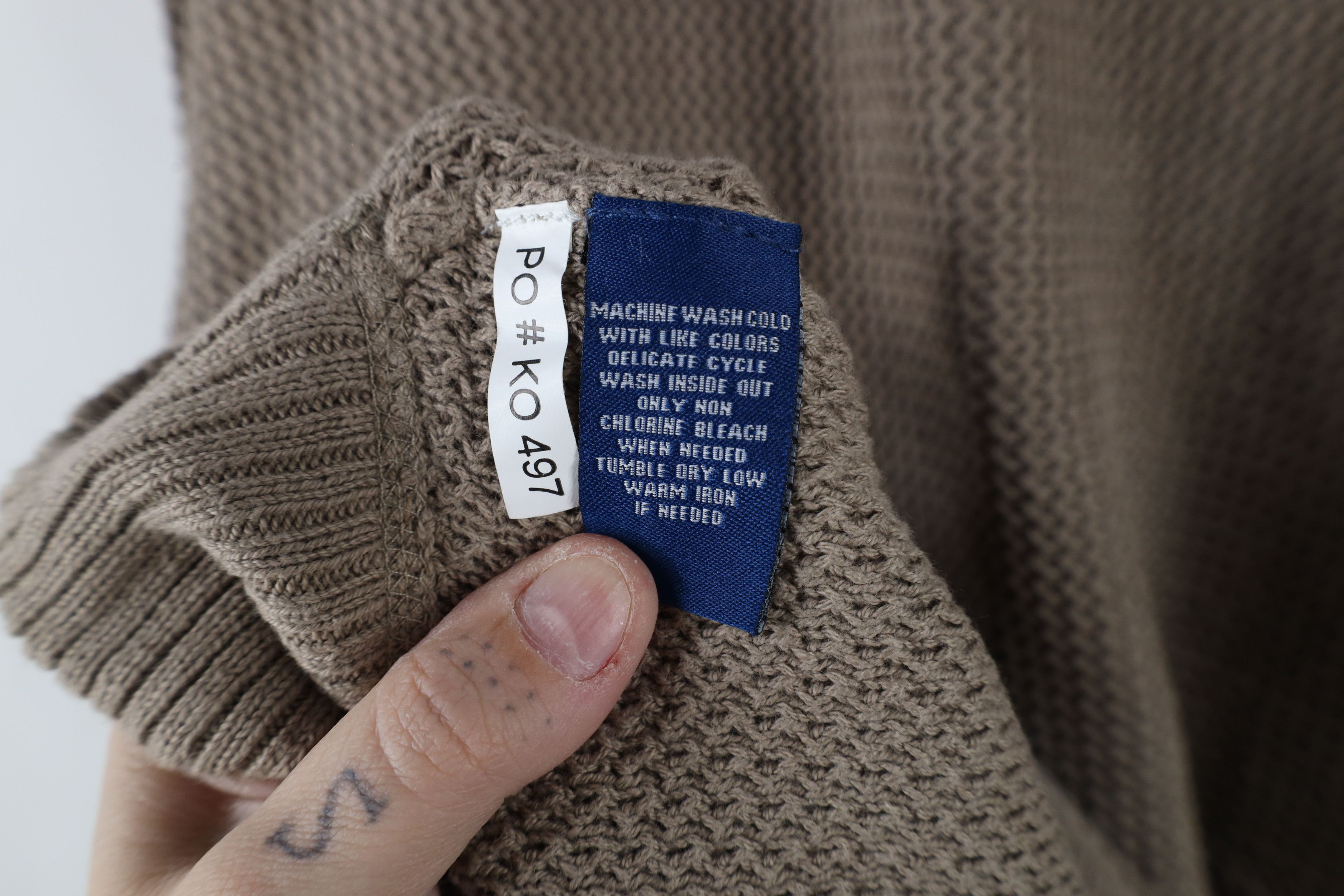 Vintage Vintage 90s Streetwear Thermal Knit Weave Sweater Beige Size US L / EU 52-54 / 3 - 7 Thumbnail