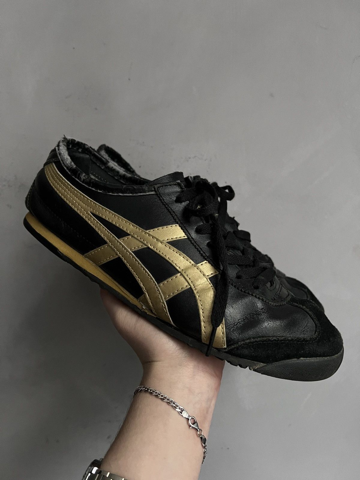 Asics tiger onitsuka black leather shoes kill bill y2k