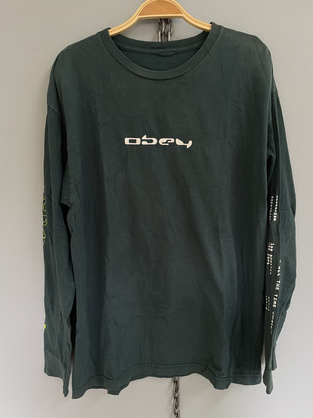 Obey Obey Aphex Twin design long sleeve t shirt Size US L / EU 52-54 / 3 - 3 Thumbnail