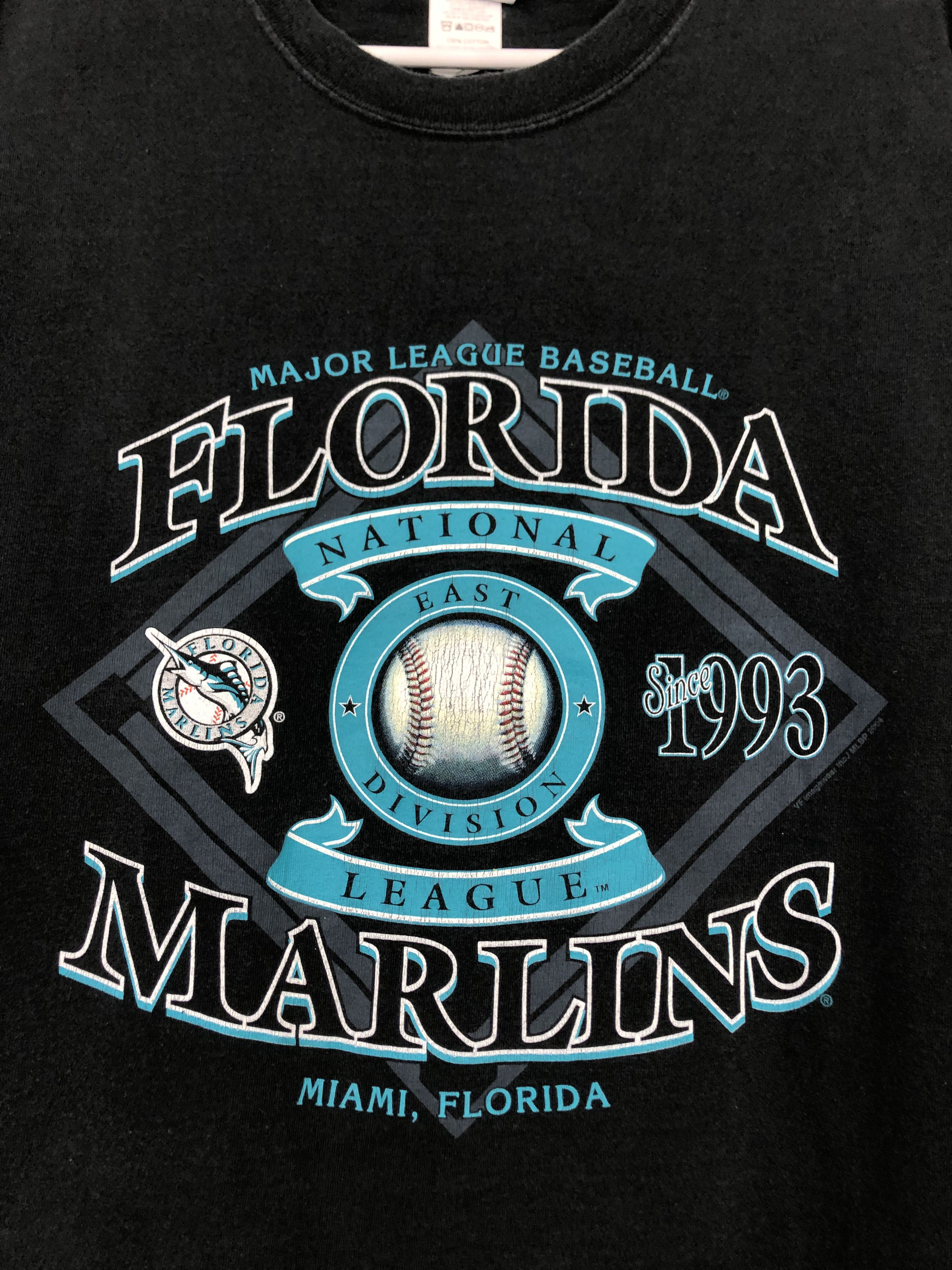 Vintage Vintage 90's Florida Marling MLB Shirt Over Print Tee Size US L / EU 52-54 / 3 - 3 Thumbnail