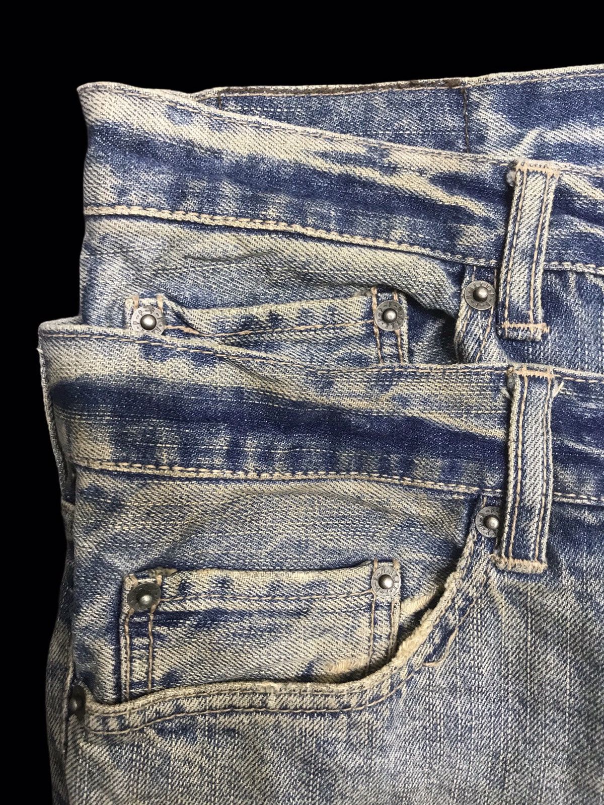 PPFM 💥DOUBLE WAIST💥Archival PPFM Distressed Patchwork Denim F86 Size US 33 - 10 Thumbnail