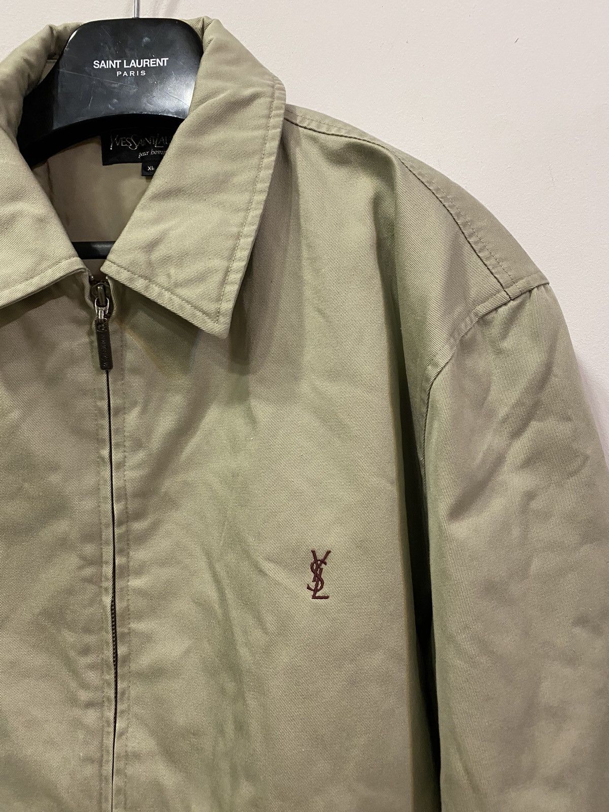 image of Vintage x YVES Saint Laurent 90's Cotton YSL Jacket Tan Autumn YSL Bomber in Tan/Beige (Size XL)