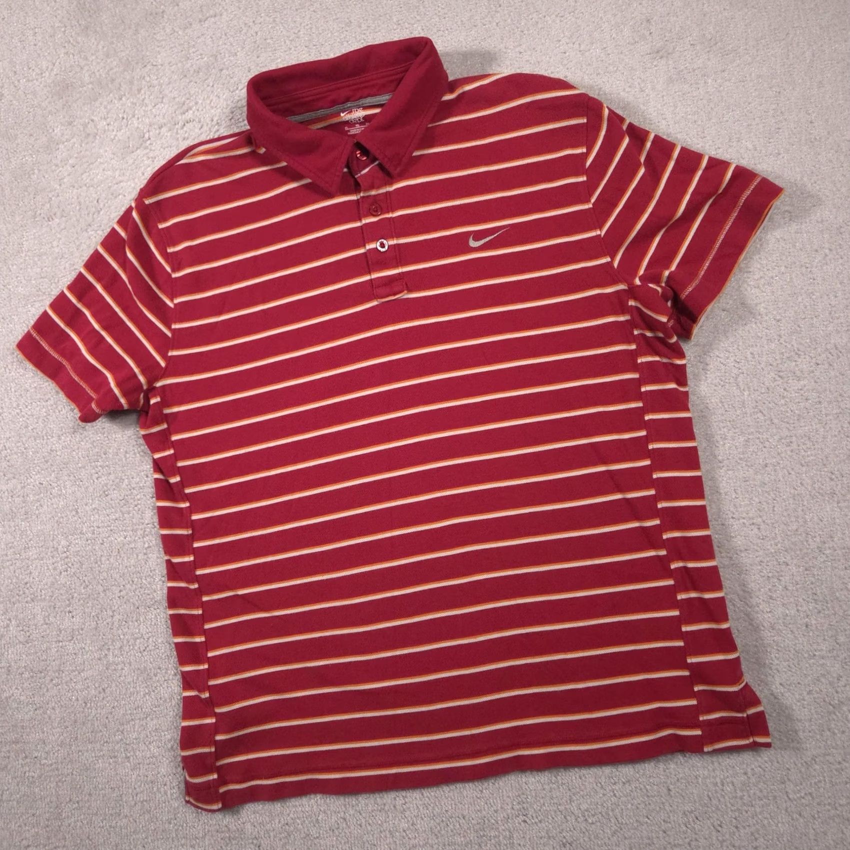 Nike Nike Polo Shirt Mens XL Red Striped The Athletic Dept. Casual Athletic Top Size US XL / EU 56 / 4 - 3 Thumbnail