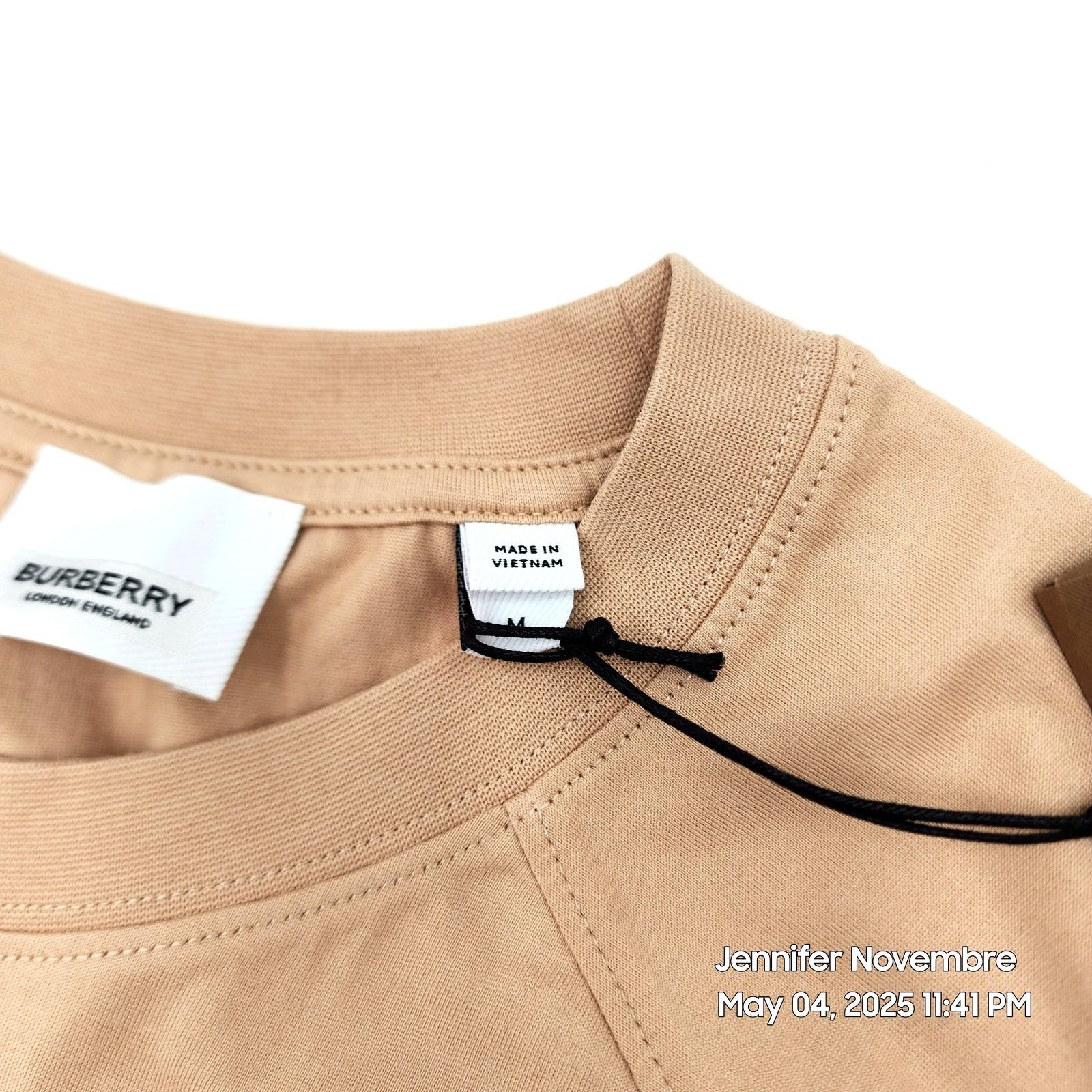 Burberry WOMEN'S BURBERRY SANTO LOGO T-SHIRT/SOFT FAWN/MEDIUM $480 Size M / US 6-8 / IT 42-44 - 14 Thumbnail