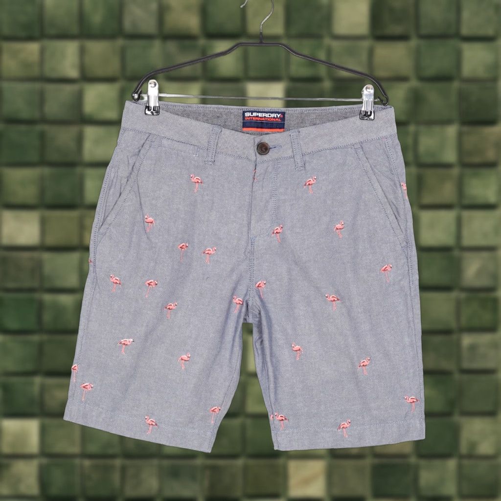 Superdry VINTAGE Superdry Flamingo Stretch Chino Shorts Men 31 Blue DZ6683 Size US 31 - 1 Thumbnail