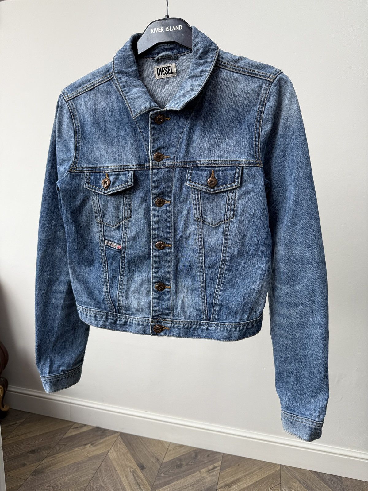 Diesel Vintage Diesel Denim Jacket Cropped Blue Trucker Jean Jacket Size S / US 4 / IT 40 - 3 Thumbnail