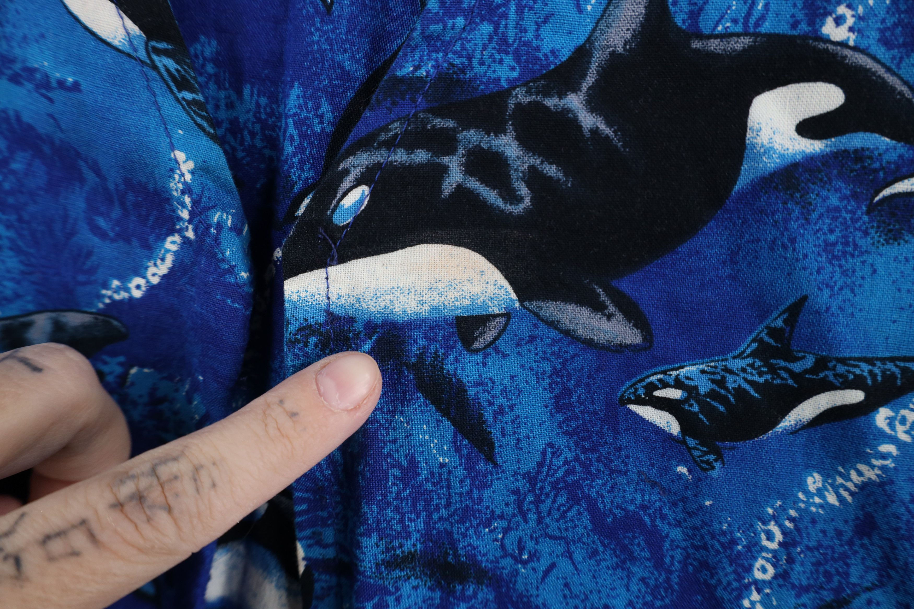 Vintage Vintage 90s Streetwear Whale All Over Print Open Front Vest Size 3XL / US 20-22 - 4 Thumbnail