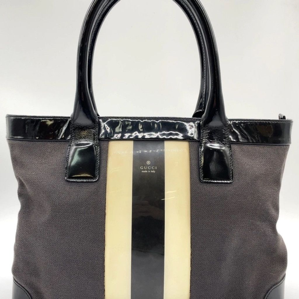 Gucci Gucci Black and Cream Structured Tote Bag Size ONE SIZE - 4 Thumbnail