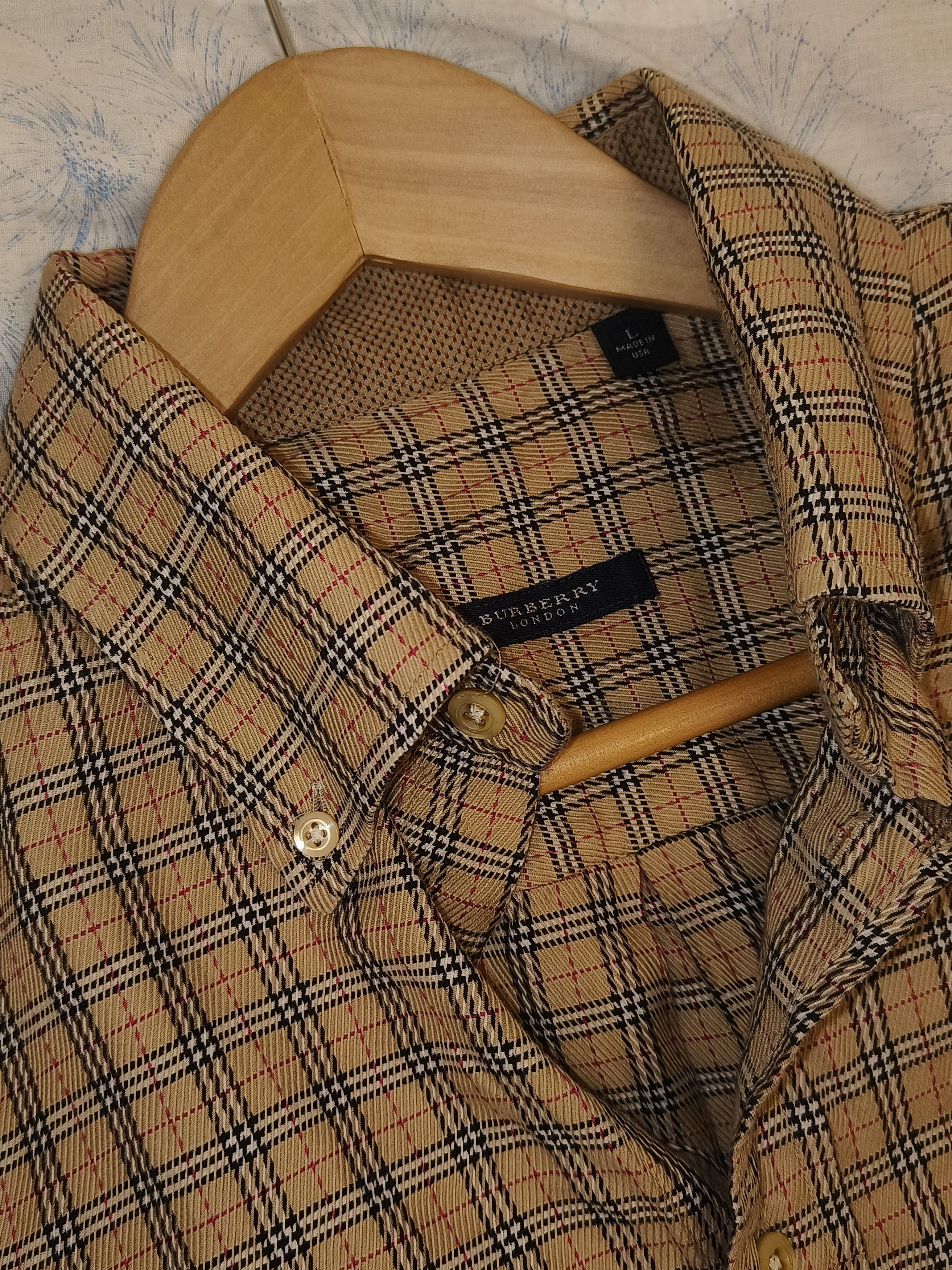 Burberry Burberry Nova Check Button-Down Shirt made in USA Tan Beige Size US L / EU 52-54 / 3 - 3 Thumbnail