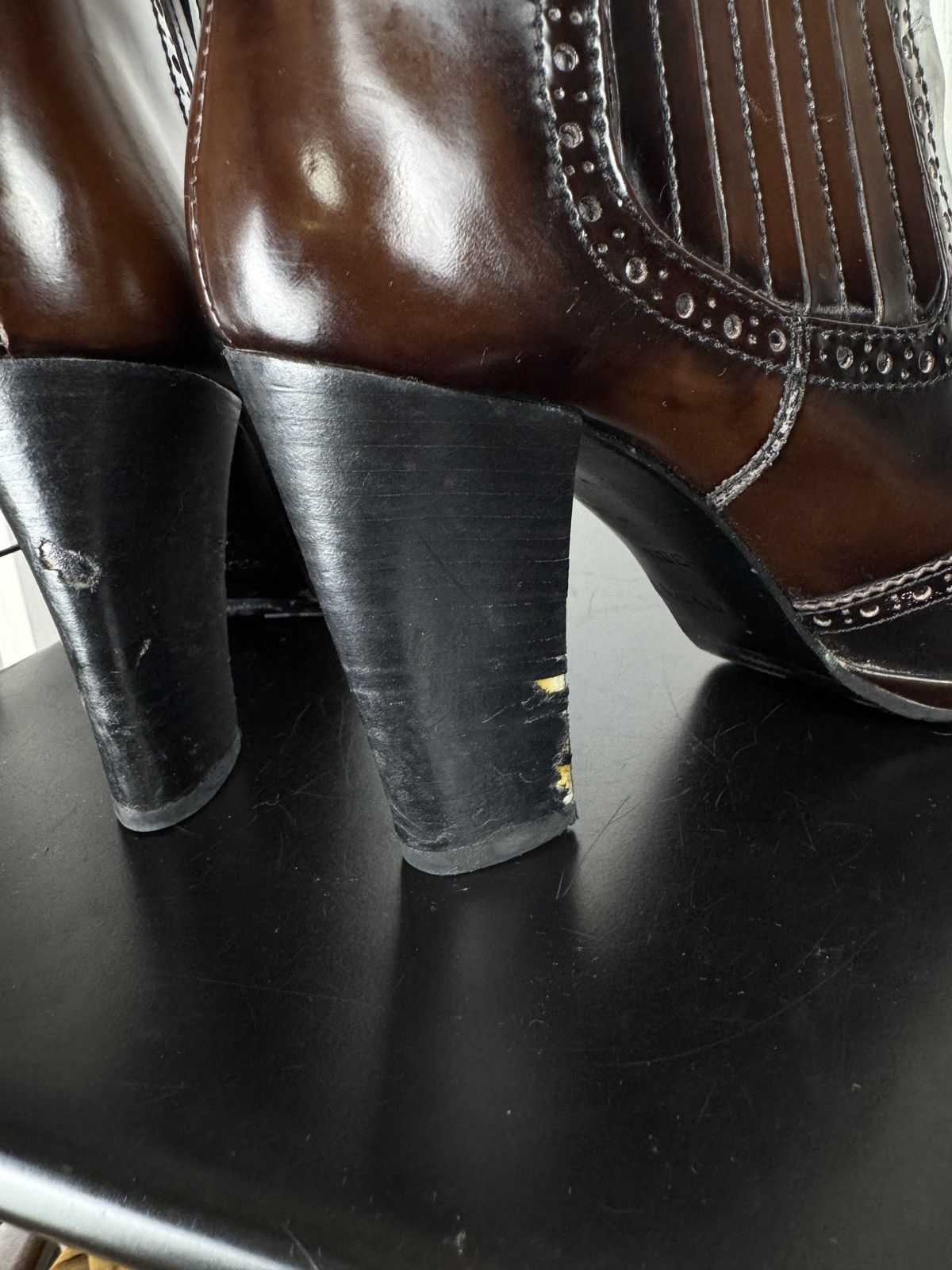 Prada Prada Burgundy Leather Ankle Boots Size 38.5 Size US 8.5 / IT 38.5 - 12 Thumbnail