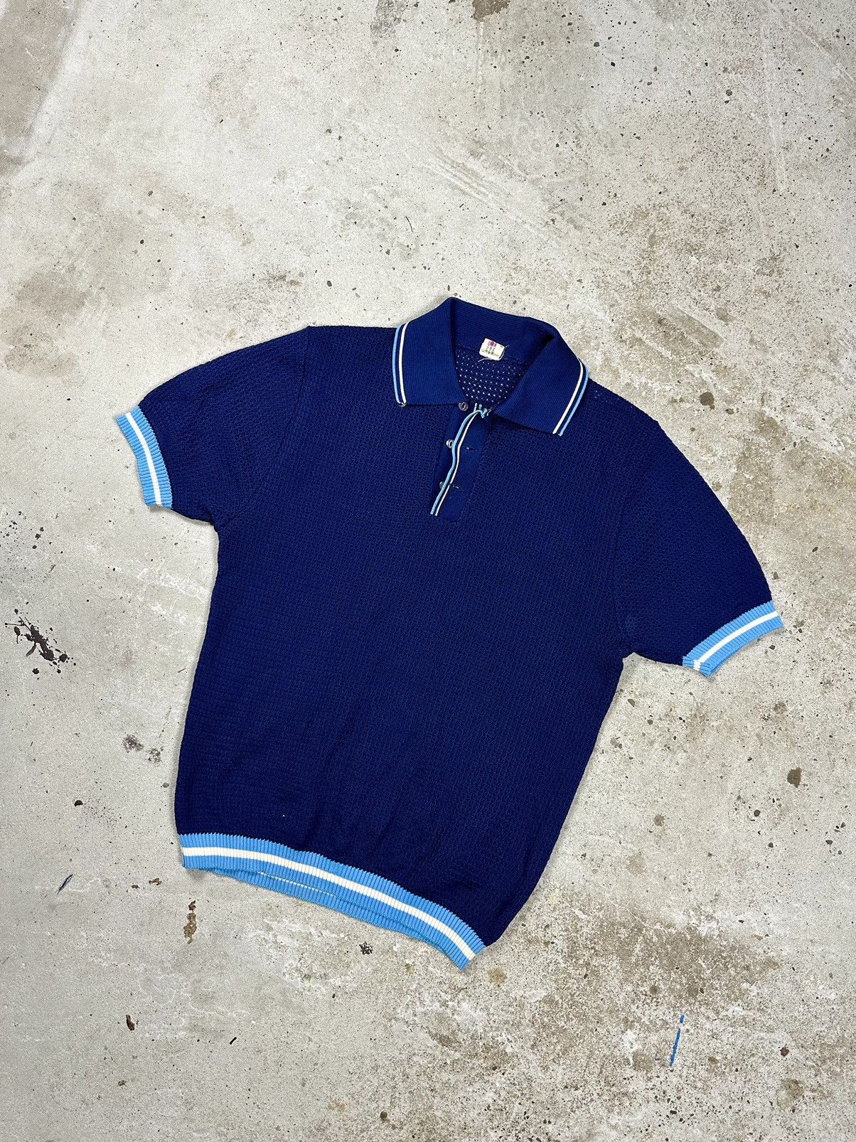Japanese Brand × Vintage Vintage 90s Old Money Style Short Sleeve Mesh Polo Sweater Size US M / EU 48-50 / 2 - 10 Thumbnail
