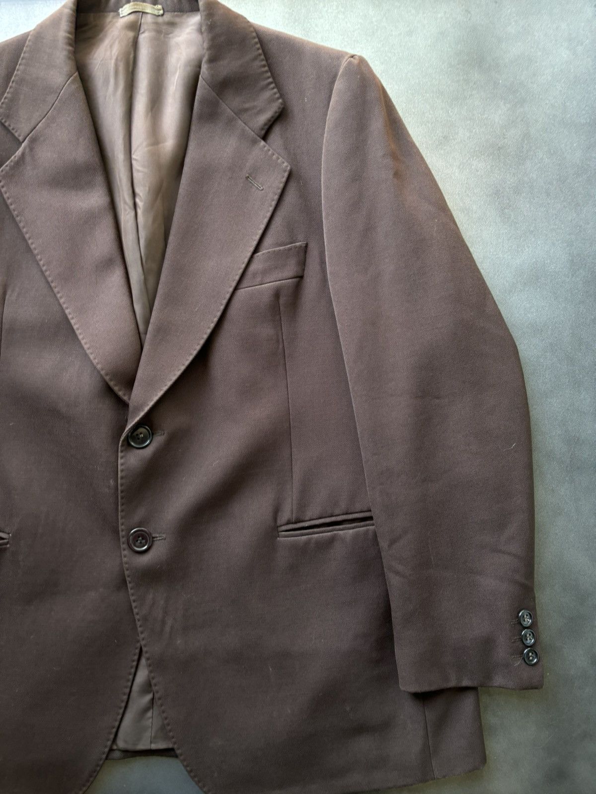 Vintage 1960s Vintage Suit Jacket Brown Blazer Jacket Made in Italy Size 38R - 8 Thumbnail