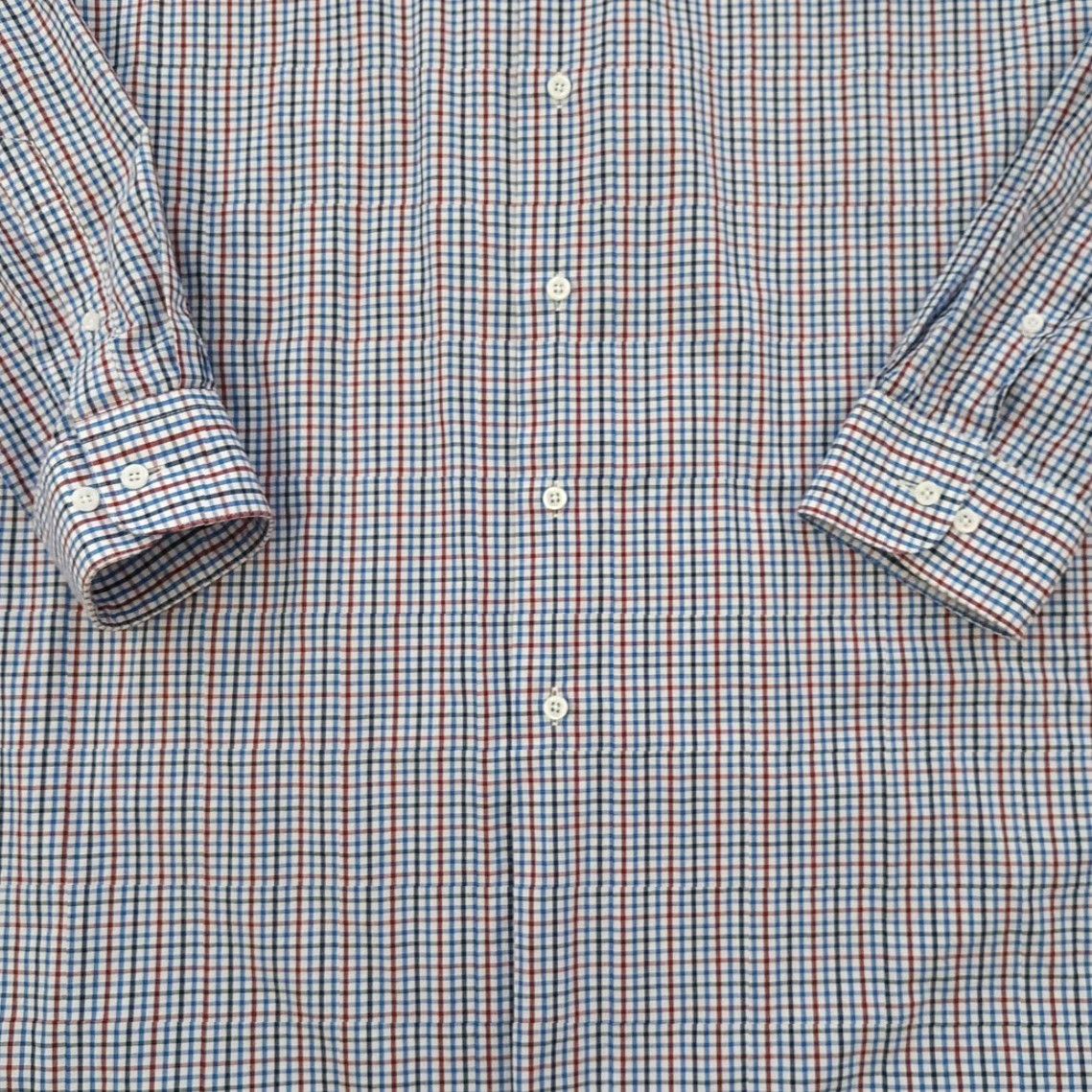 Vintage Preswick & Moore Shirt 2X Big & Tall Red Blue Plaid Long Sleeve Button-Up Mens Size US XXL / EU 58 / 5 - 3 Thumbnail