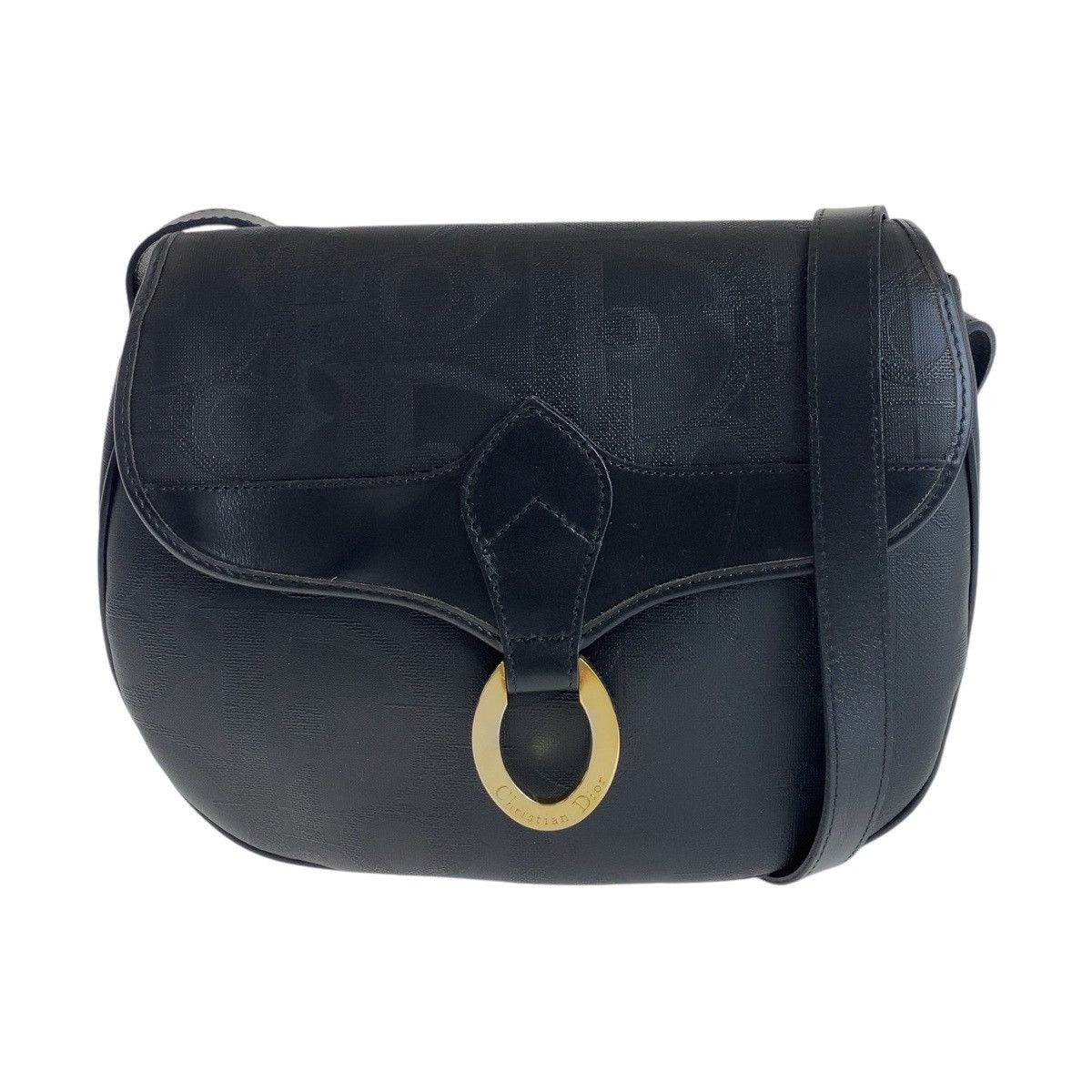 Dior Dior Dior Vintage Trotter Black PVC Leather Shoulder Bag Canvas Crossbody Bag 408638 in Very Good Condition Size ONE SIZE - 1 Thumbnail