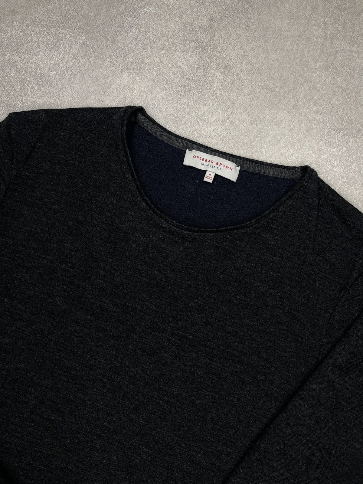 Orlebar Brown Mens Orlebar Brown Crewneck Longsleeve Wooll Dark Grey Size US L / EU 52-54 / 3 - 4 Thumbnail
