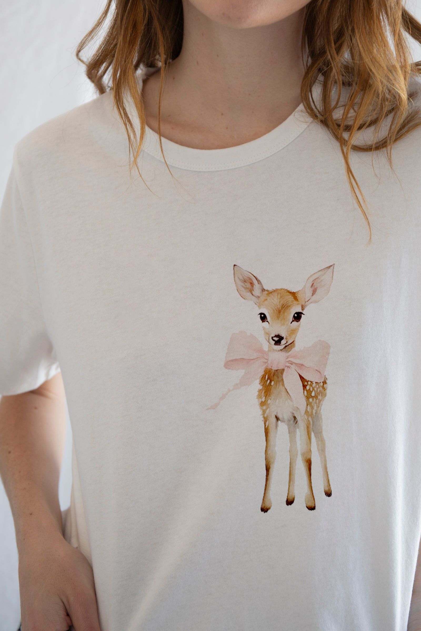 Designer × Vintage Fawn Tee – Vintage-Inspired Deer Graphic T-Shirt Size L / US 10 / IT 46 - 1 Thumbnail