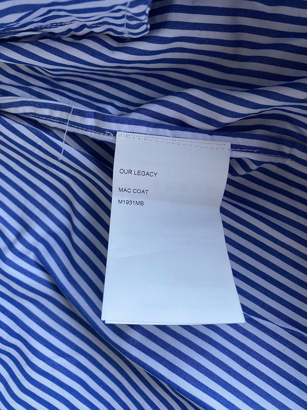 Our Legacy Our legacy Mac coat blue stripe Size US L / EU 52-54 / 3 - 5 Thumbnail