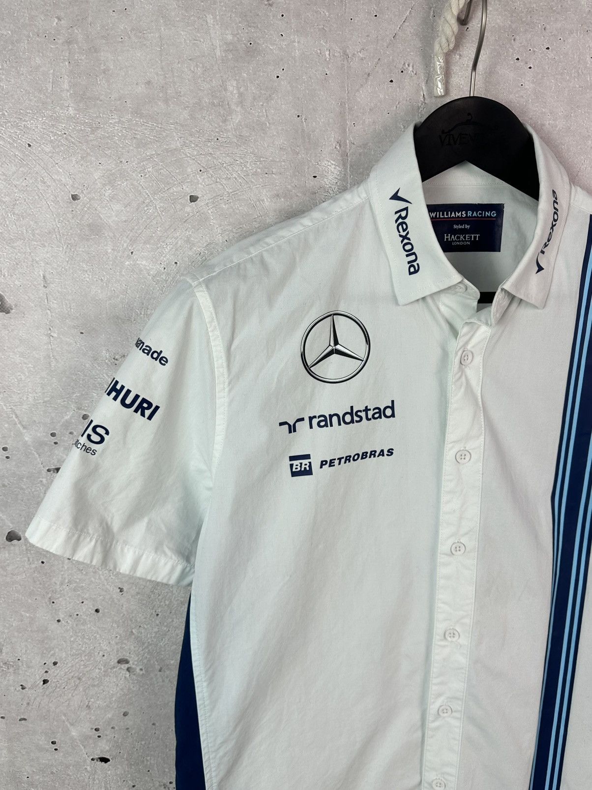 Hackett Hackett Williams Racing Mercedes White Short Sleeve Shirt Size US M / EU 48-50 / 2 - 2 Thumbnail
