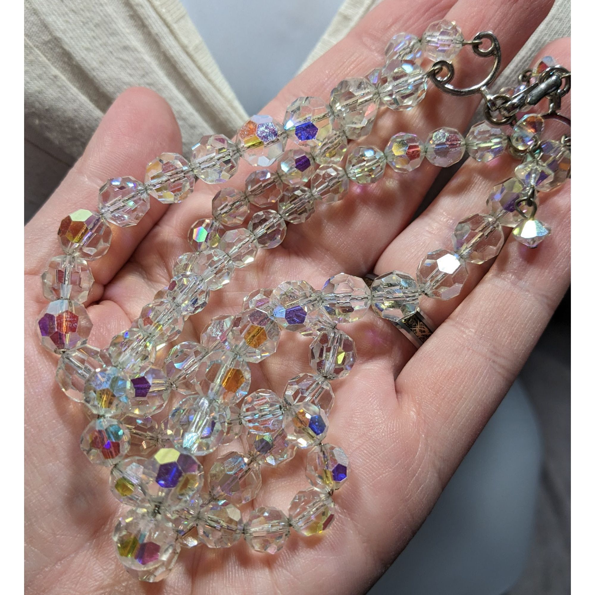 Other Vintage Double-Strand Aurora Borealis Crystal Bead Necklace Size ONE SIZE - 5 Thumbnail