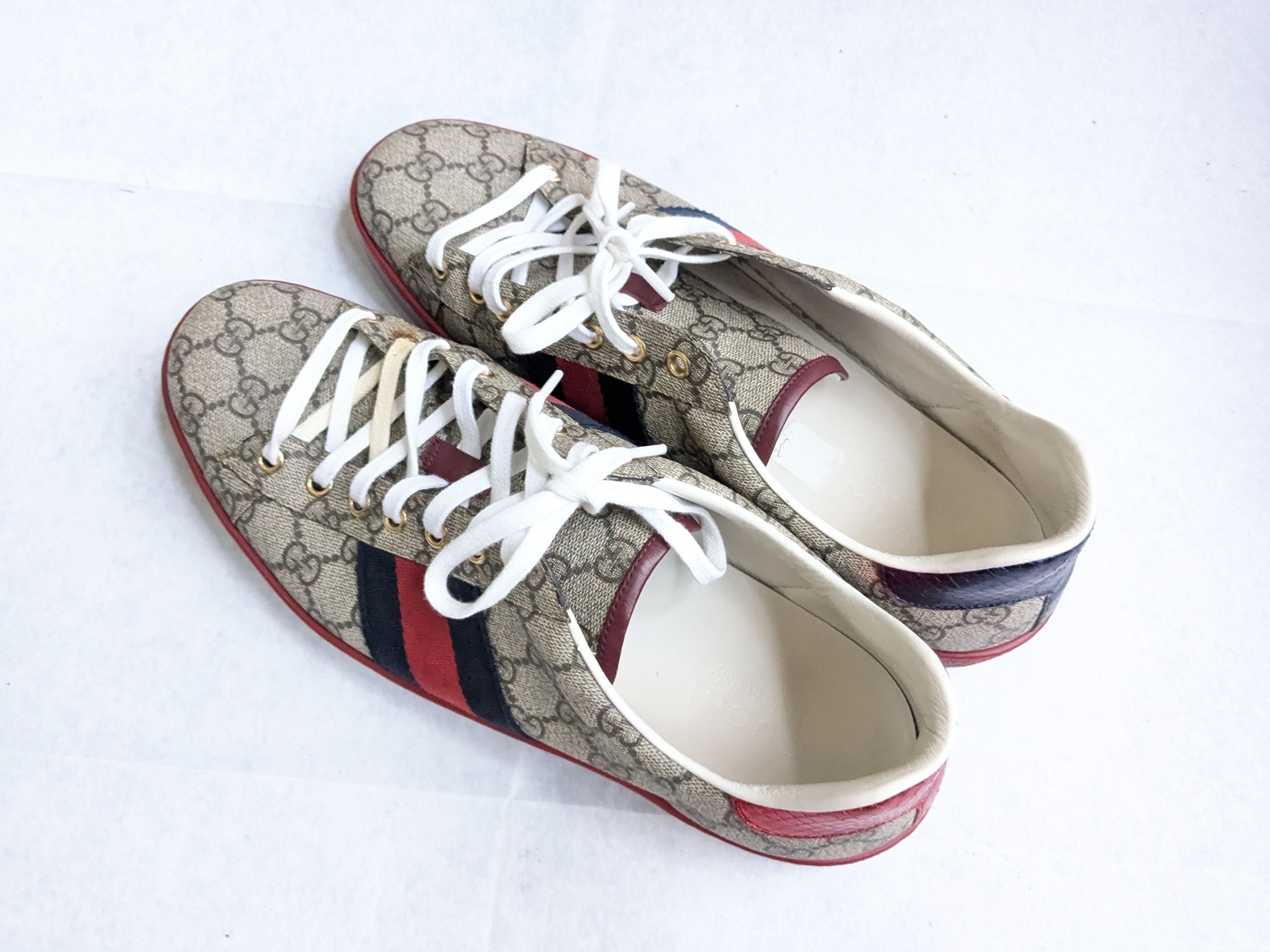 Gucci Gucci Ace Supreme Sneakers 10.5 Monogram Logo Red Size US 10.5 / EU 43-44 - 16 Thumbnail