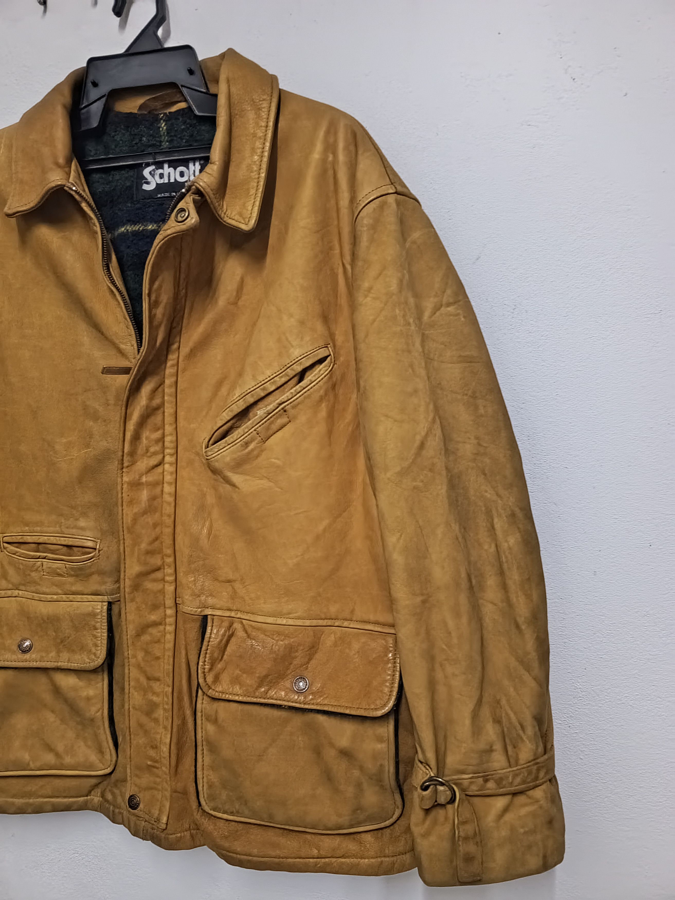 Vintage 80s vintage Schott N.Y.C leather wool jacket Size US XL / EU 56 / 4 - 4 Thumbnail