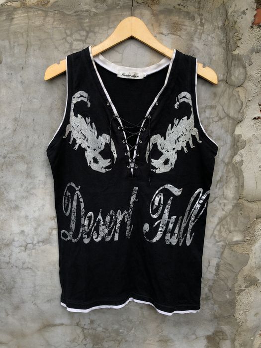 If Six Was Nine Y2K Japanese Laces up punk Tanktop | Grailed