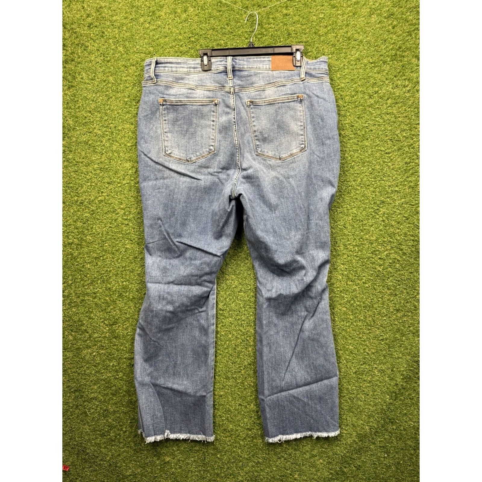 Vintage Judy Blue Jeans Womens 24W Bootcut Stretch Distressed Freyed Hem Denim Blue 5-Pocket Regular Rise High Rise 32 In Inseam Jeans Womens Size 42" / US 20 - 2 Thumbnail