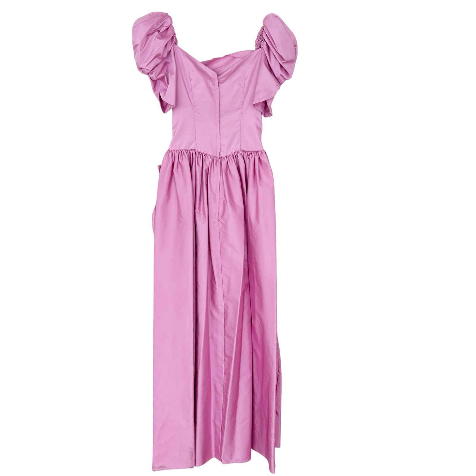 Vintage 80s Pink Puff Sleeve Gown Prom Bridesmaid Sz S
