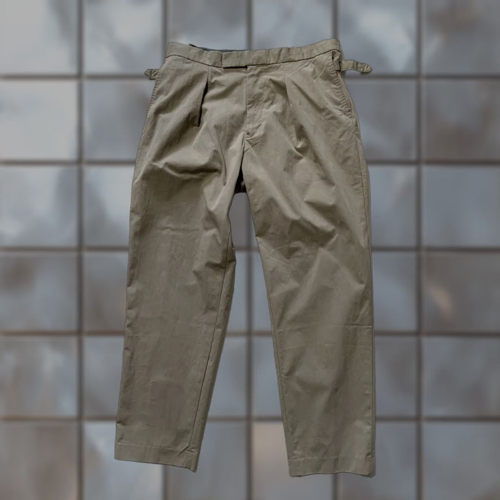 Vintage XX Four XXIV Japan Belted Strap Gray Pleated Japanese Chino Trouser Pants Sz. L Womens Pants Belted Strap Gray Pleated Chino Width 8 Inseam 28 Inseam Size US 33 - 1 Thumbnail