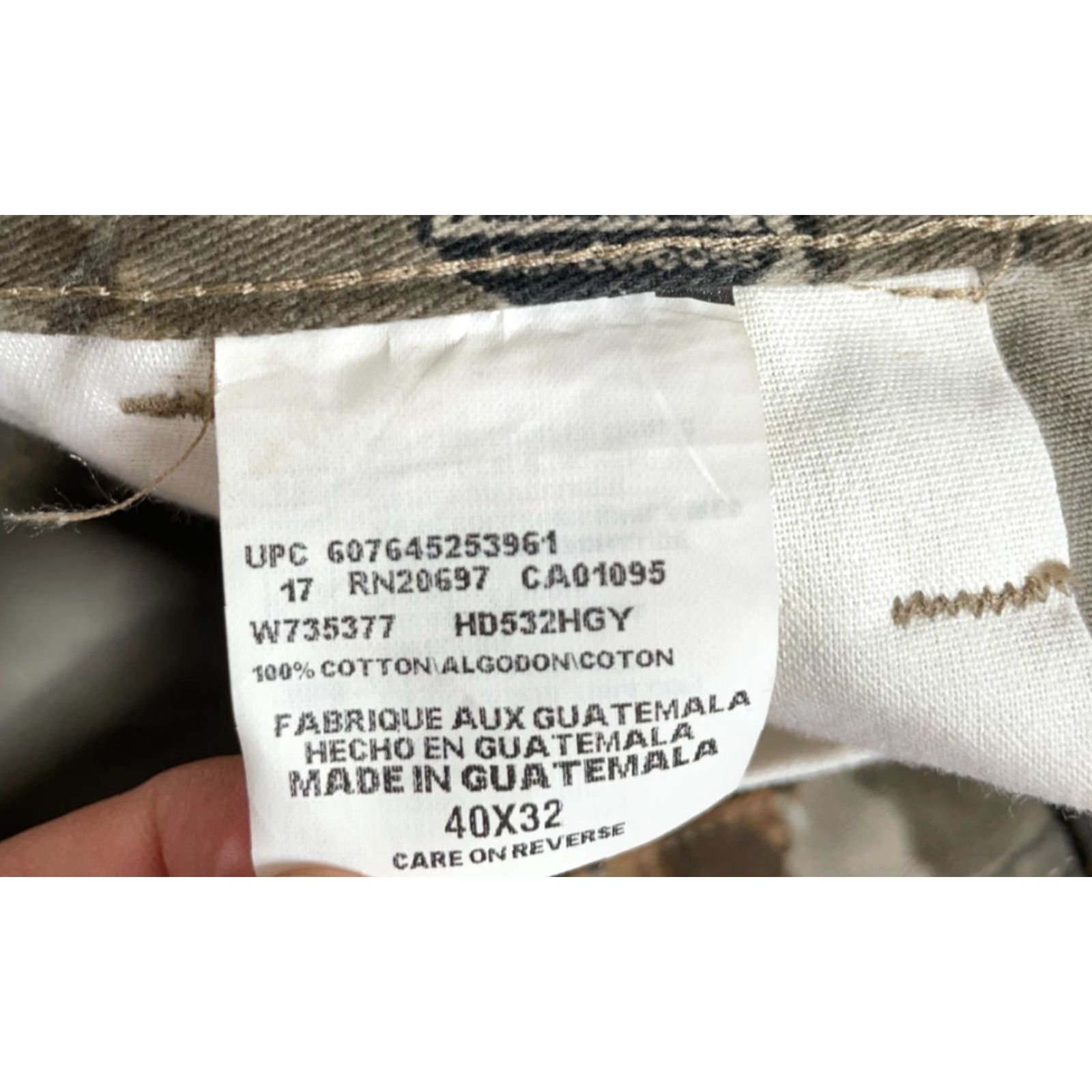 Dickies Dickies Cargo Pants Men's 38 x 30.5 Green Camouflage Cargo Pocket Straight Rise High Waist Regular 90s Army Workwear Button Zip Adult Mens Size US 39 - 4 Thumbnail