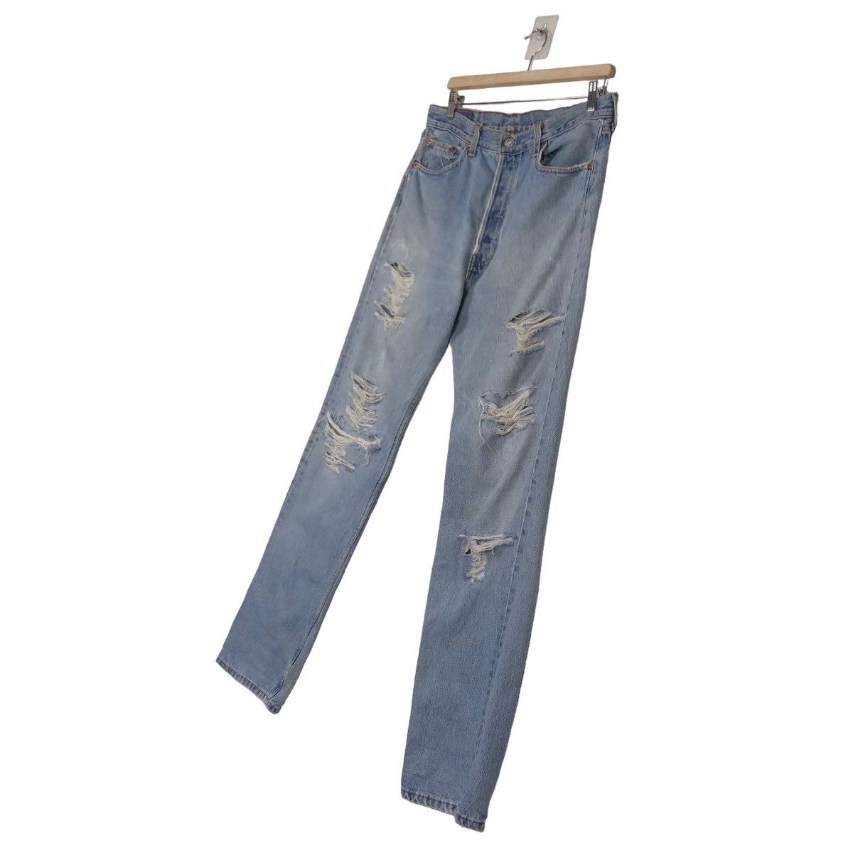 Levi's 🔥VINTAGE DENIM JEANS DISTRESSED LEVI’S 501 MADE IN USA Size US 32 / EU 48 - 2 Thumbnail