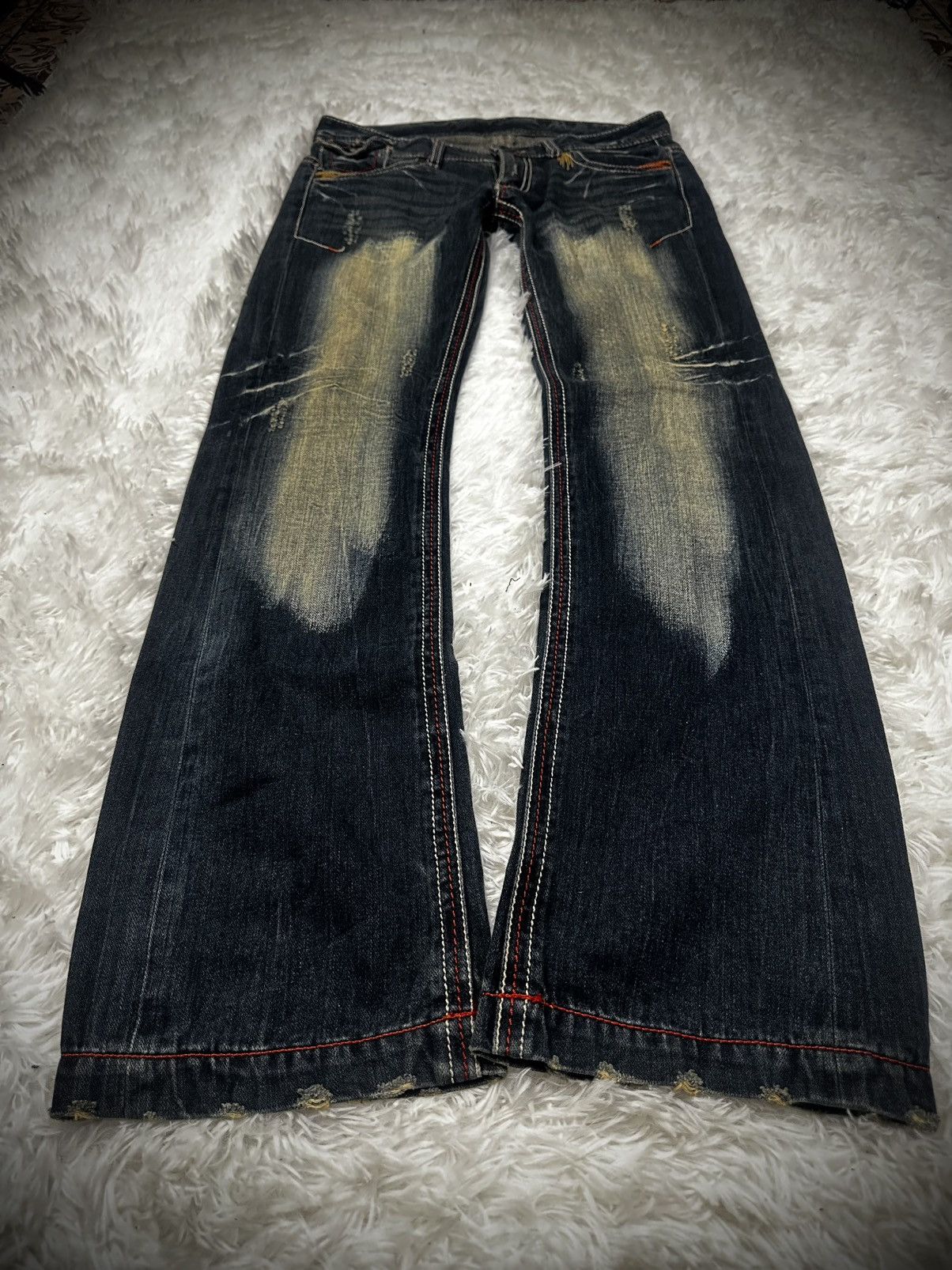 💥rare💥 20s shinehill mudwash clawmark flare denim jeans