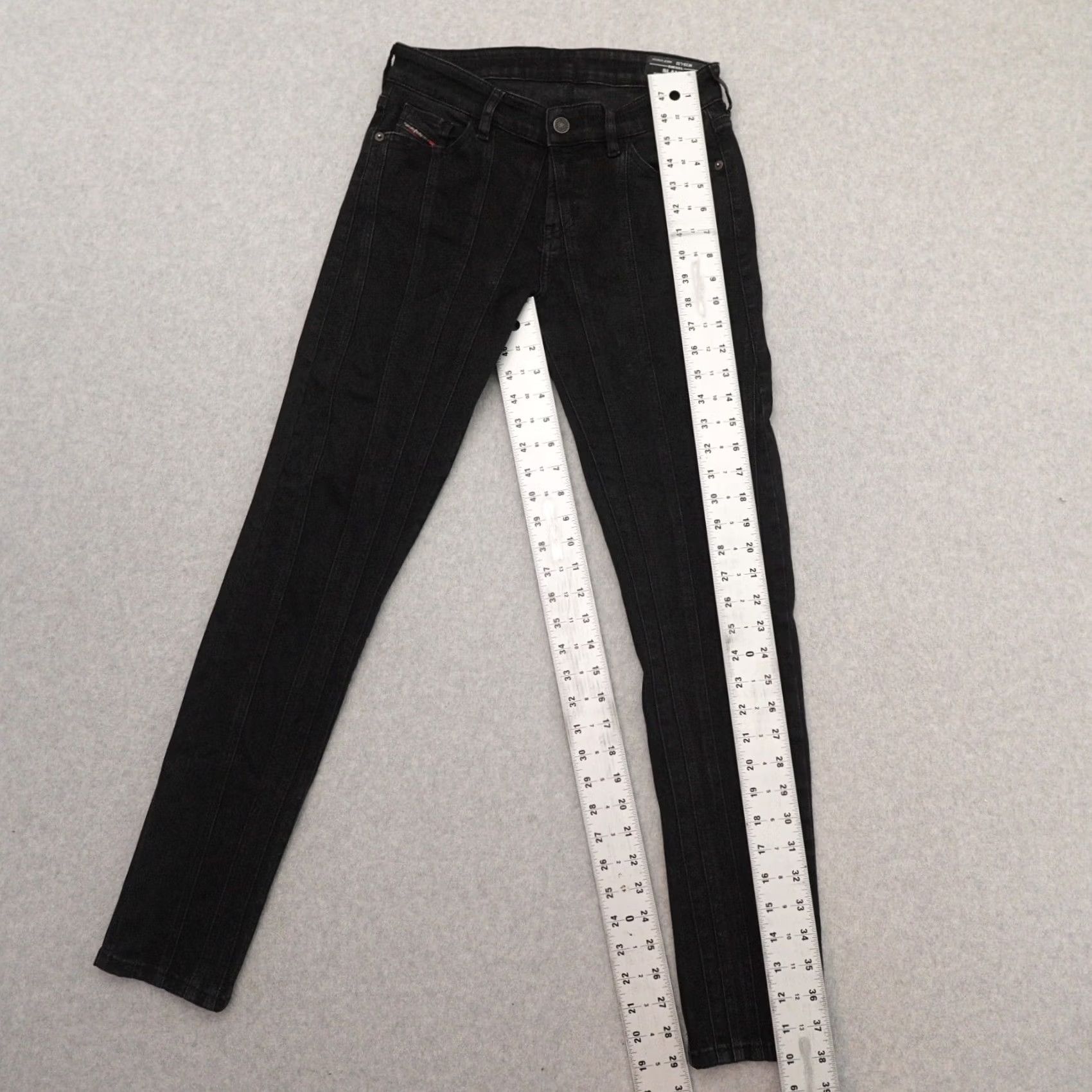 Diesel Diesel Jeans Womens 28 (28X29) Black Slim Skinny Regular Waist Side Dent Denim Jeans Ladies Slimming Pattern Solid Dark Wash -Mens- Womens Size 28" / US 6 / IT 42 - 3 Thumbnail