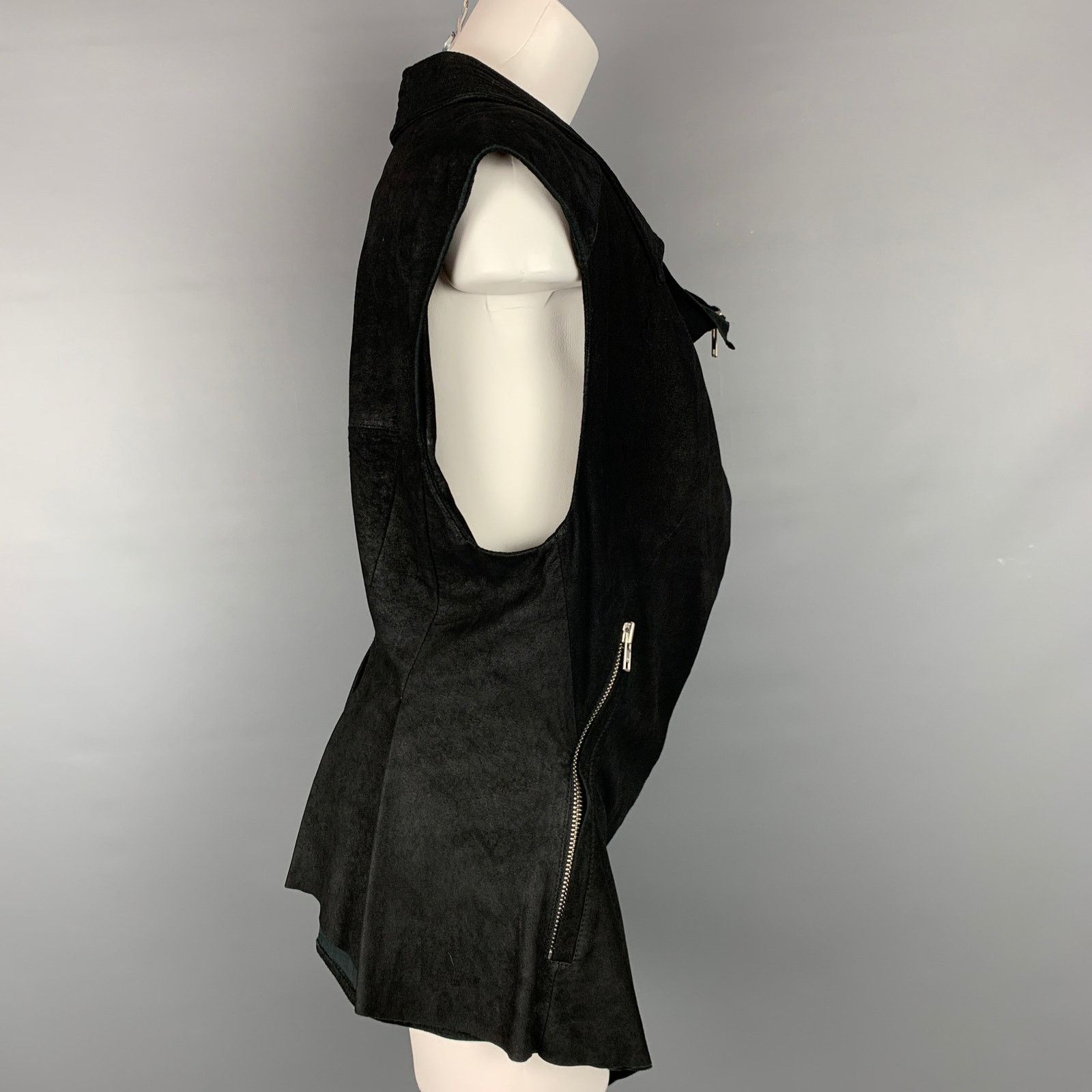 Haider Ackermann HAIDER ACKERMANN Size S Black Suede Zip Up Vest Size S / US 4 / IT 40 - 3 Thumbnail