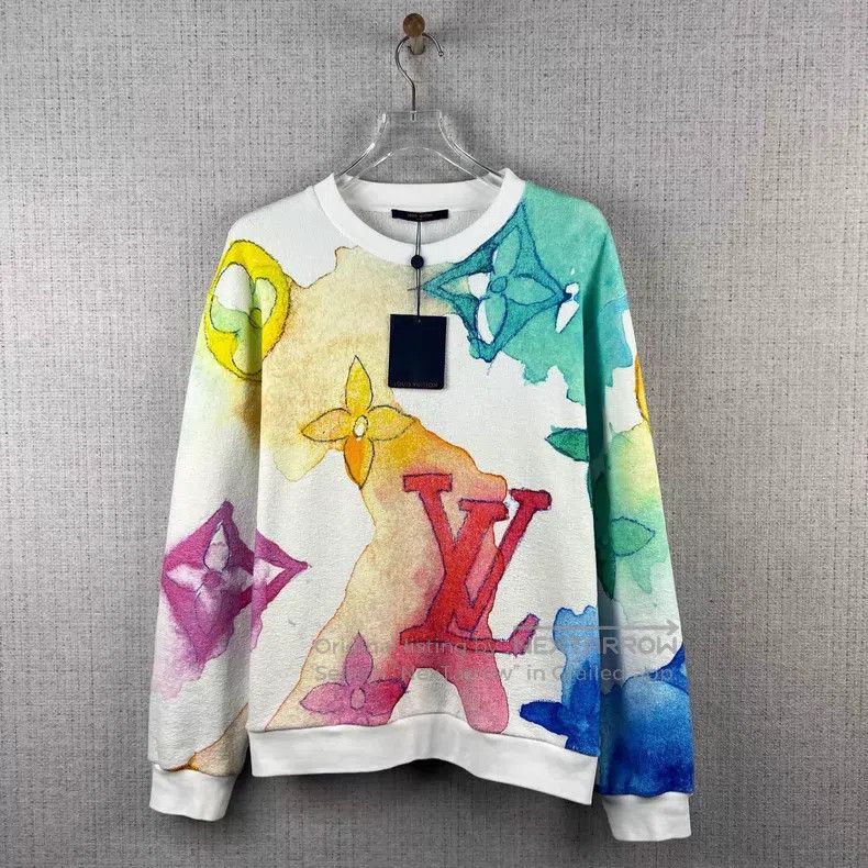 Louis Vuitton Louis Vuitton Ink Three Flowers Full Print Round Neck Swea Size US L / EU 52-54 / 3 - 1 Thumbnail